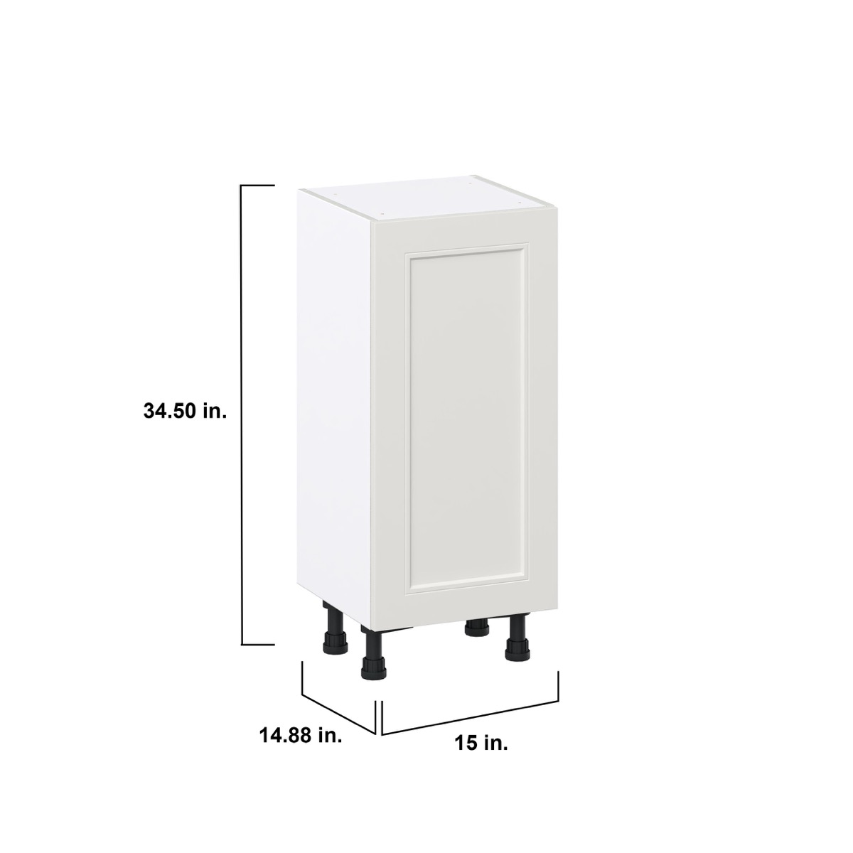 15 in. W x 14 in. D x 34.5 in. H Littleton Painted Gray Shaker Assembled Base Kitchen Cabinet with Inner Drawers