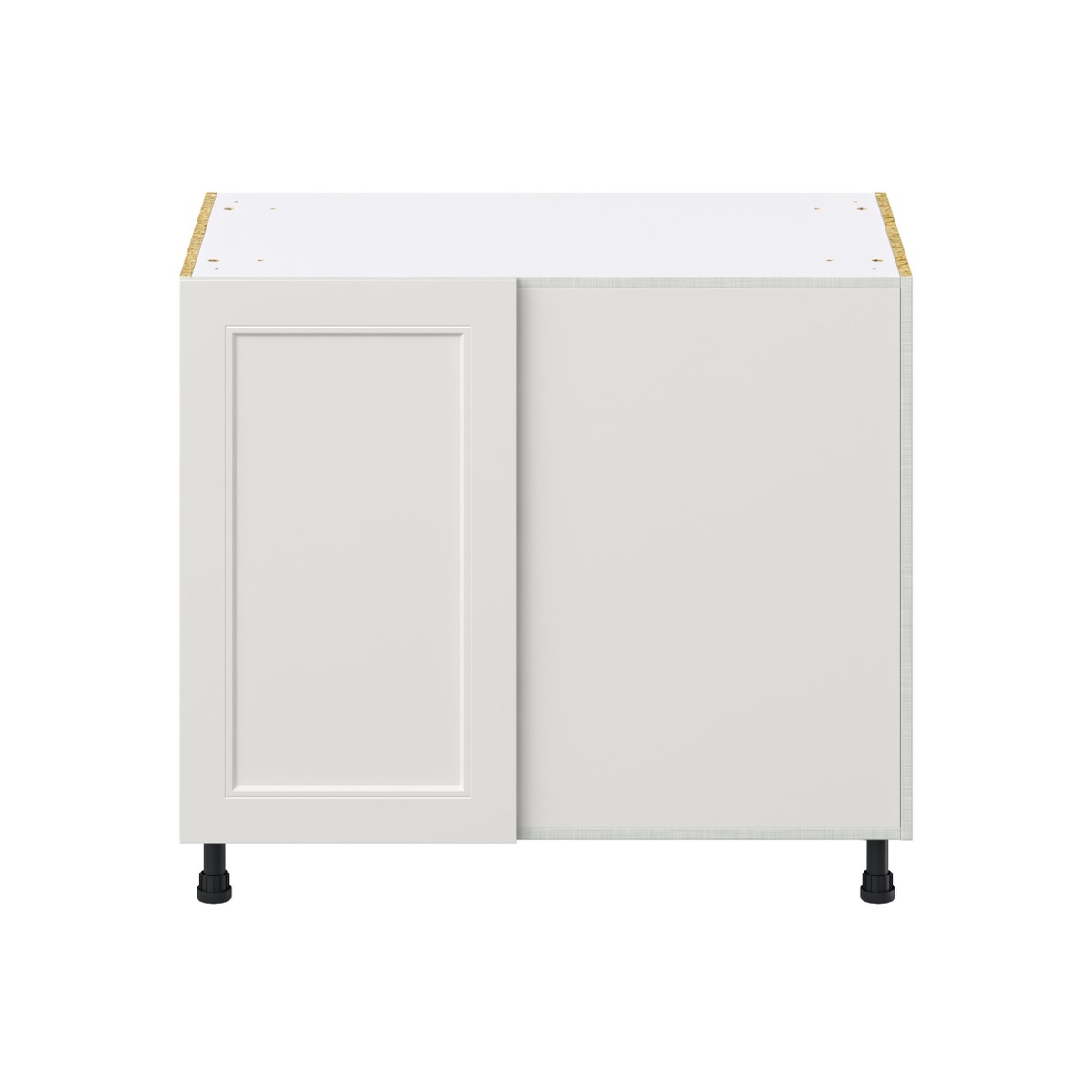 39 in. W x 34.5 in. H x 24 in. D Littleton Painted Gray Shaker Assembled Blind Corner Base Kitchen Cabinet Right Open