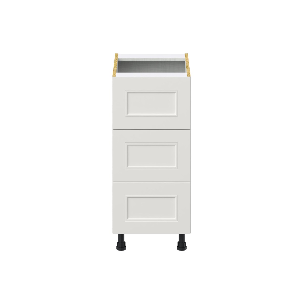 15 in. W x 24 in. D x 34.5 in. H Littleton Painted Gray Shaker Assembled Base Kitchen Cabinet with 3-Drawers