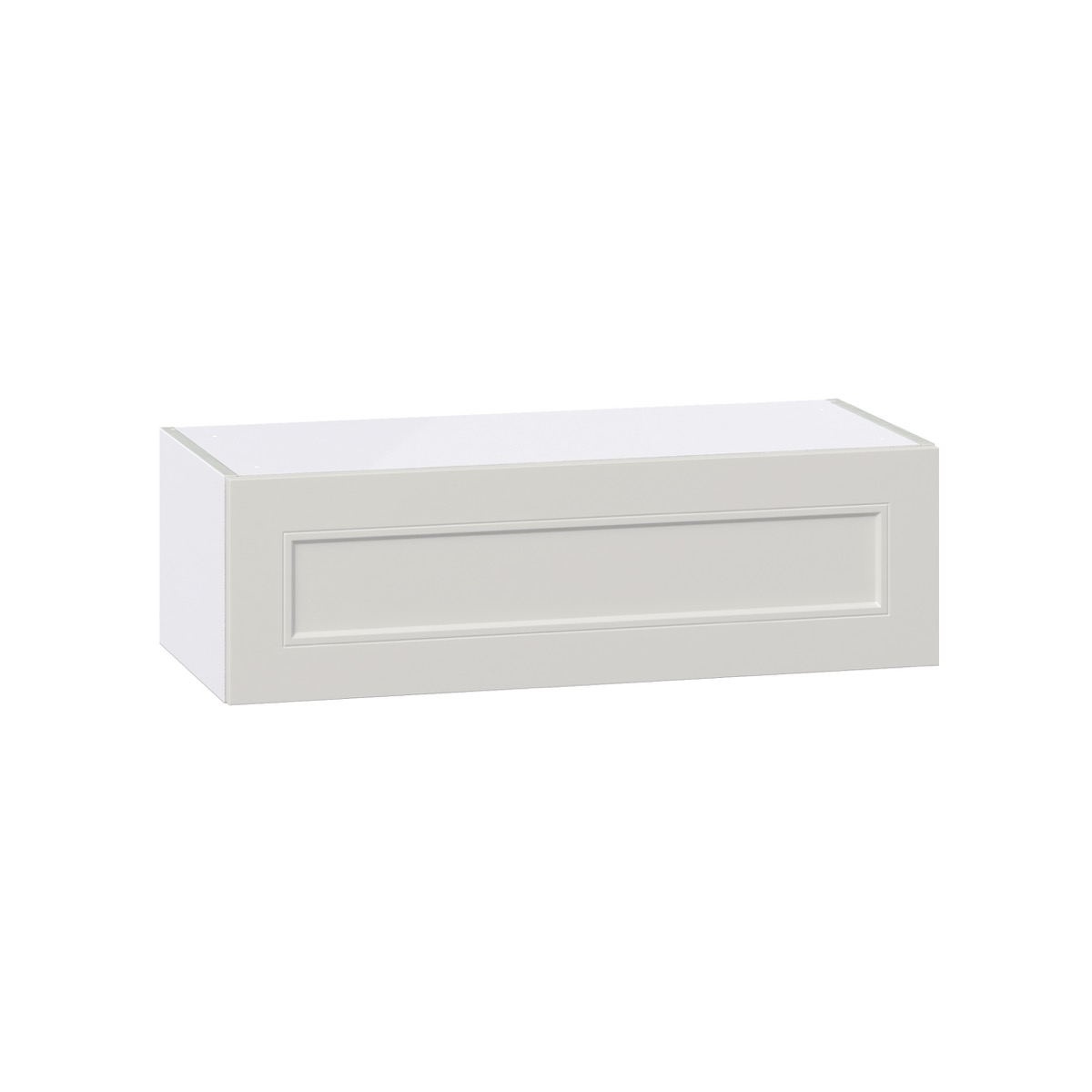 33 in. W x 14 in. D x 10 H in. Littleton Painted Gray Shaker Assembled Wall Bridge Kitchen Cabinet with Lift Up
