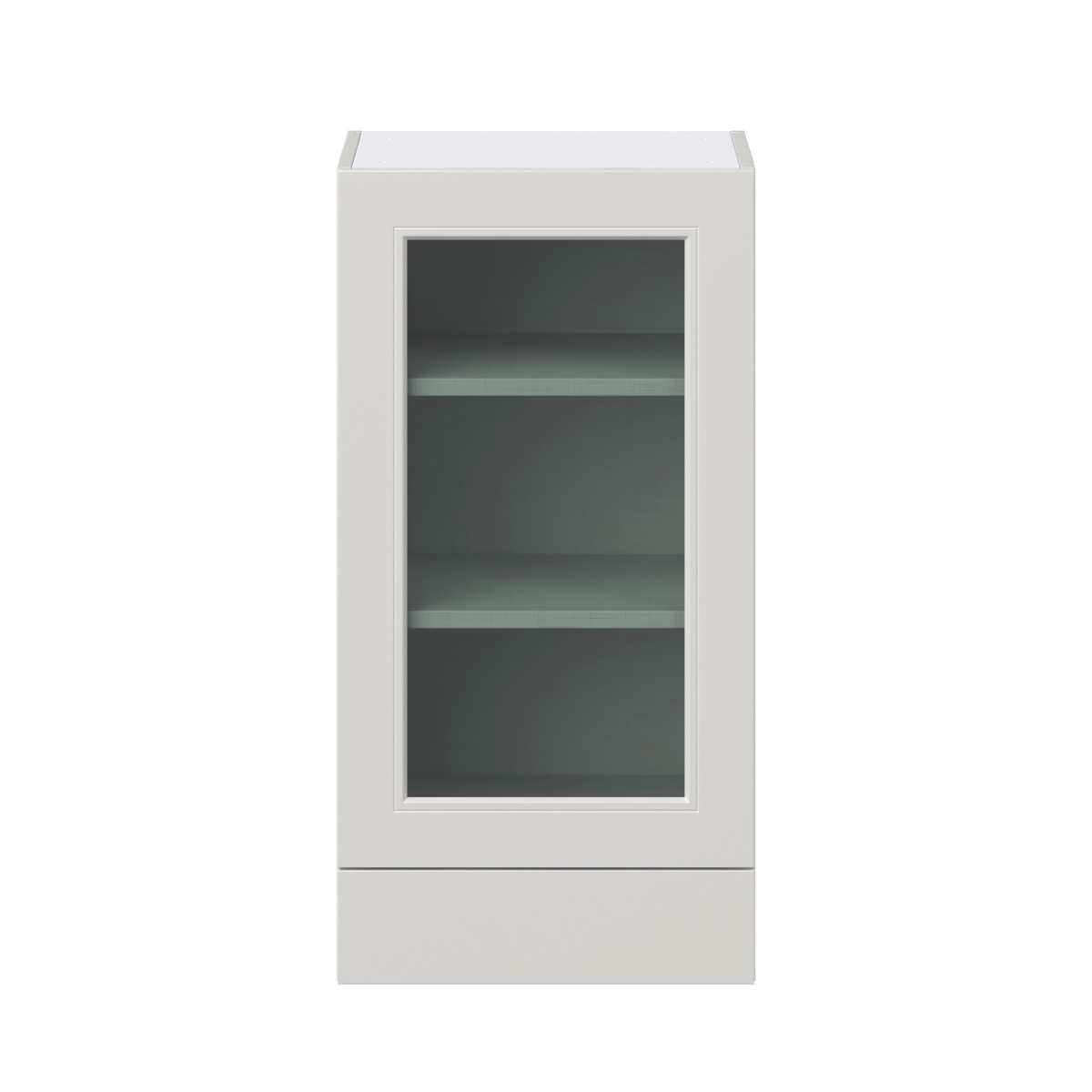 Littleton Painted 18 in. W x 35 in. H x 14 in. D in Gray Shaker Assembled Wall Kitchen Cabinet with a Glass Door