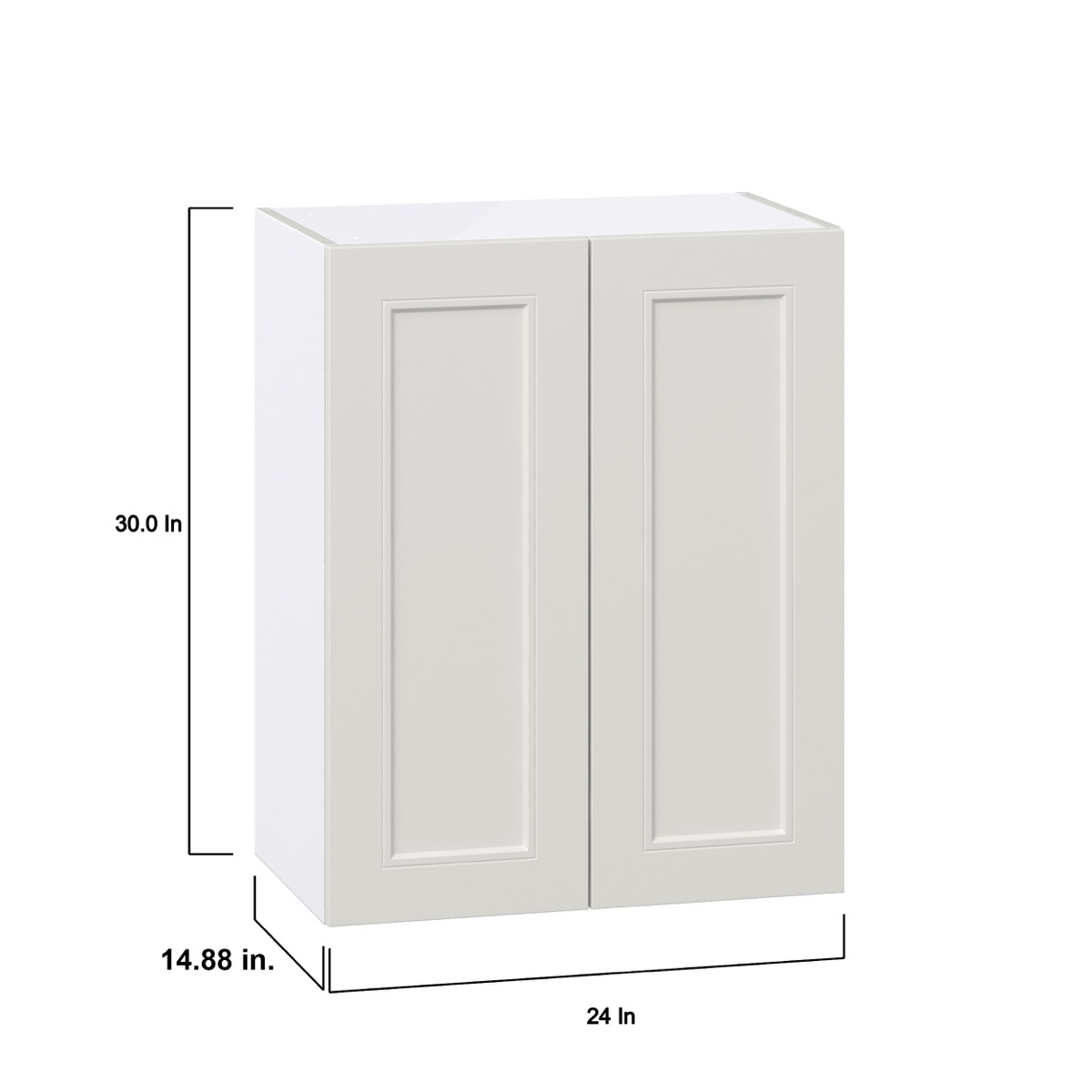 J COLLECTION Alton Painted White Recessed Assembled Wall Kitchen Cabinet with 2 Full Height Doors (24 in. W x 30 in. H x 14 in. D)