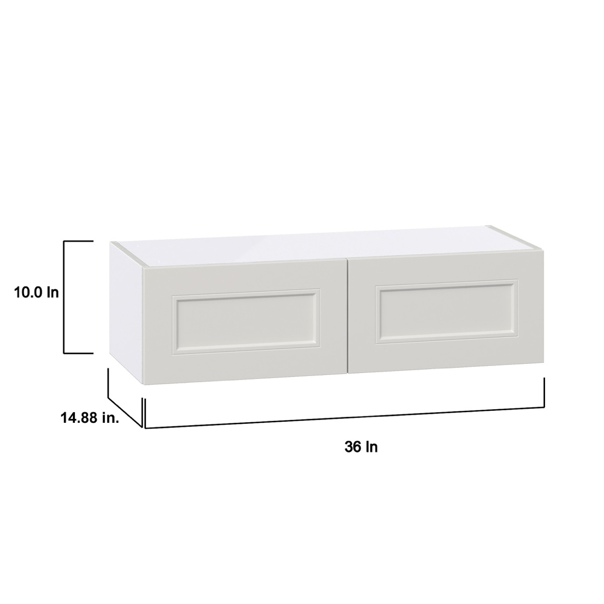 36 in. W x 14 in. D x 10 in. H Littleton Painted Gray Shaker Assembled Wall Bridge Kitchen Cabinet
