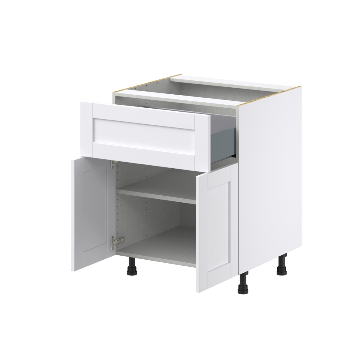 Mancos Bright White Shaker Assembled Base Kitchen Cabinet with 10 in. Drawer (27 in. W X 34.5 in. H X 24 in. D)