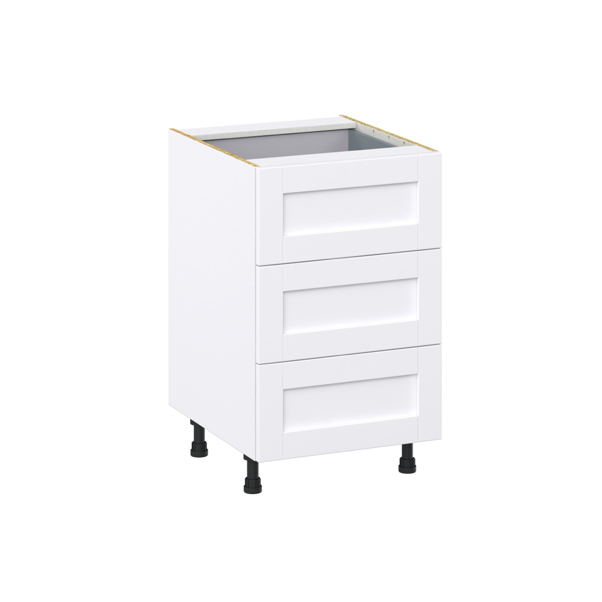 J COLLECTION Mancos Bright White Shaker Assembled Base Kitchen Cabinet with 4-Drawers (24 in. W x 34.5 in. H x 24 in. D)
