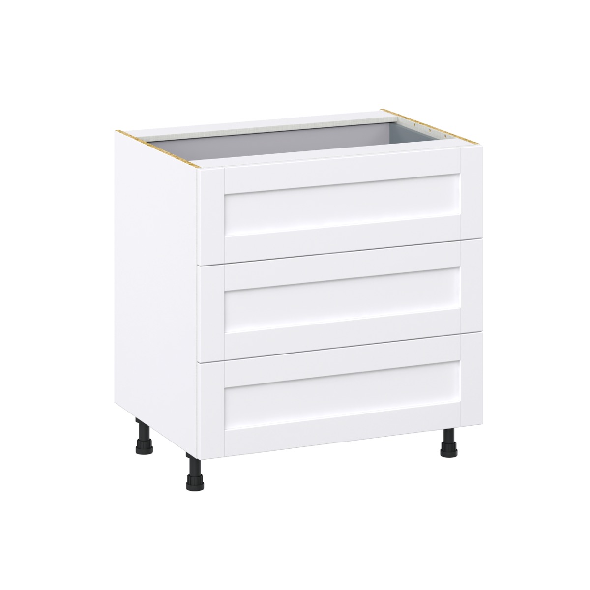 J COLLECTION Mancos Bright White Shaker Assembled Base Kitchen Cabinet with 4-Drawers (24 in. W x 34.5 in. H x 24 in. D)