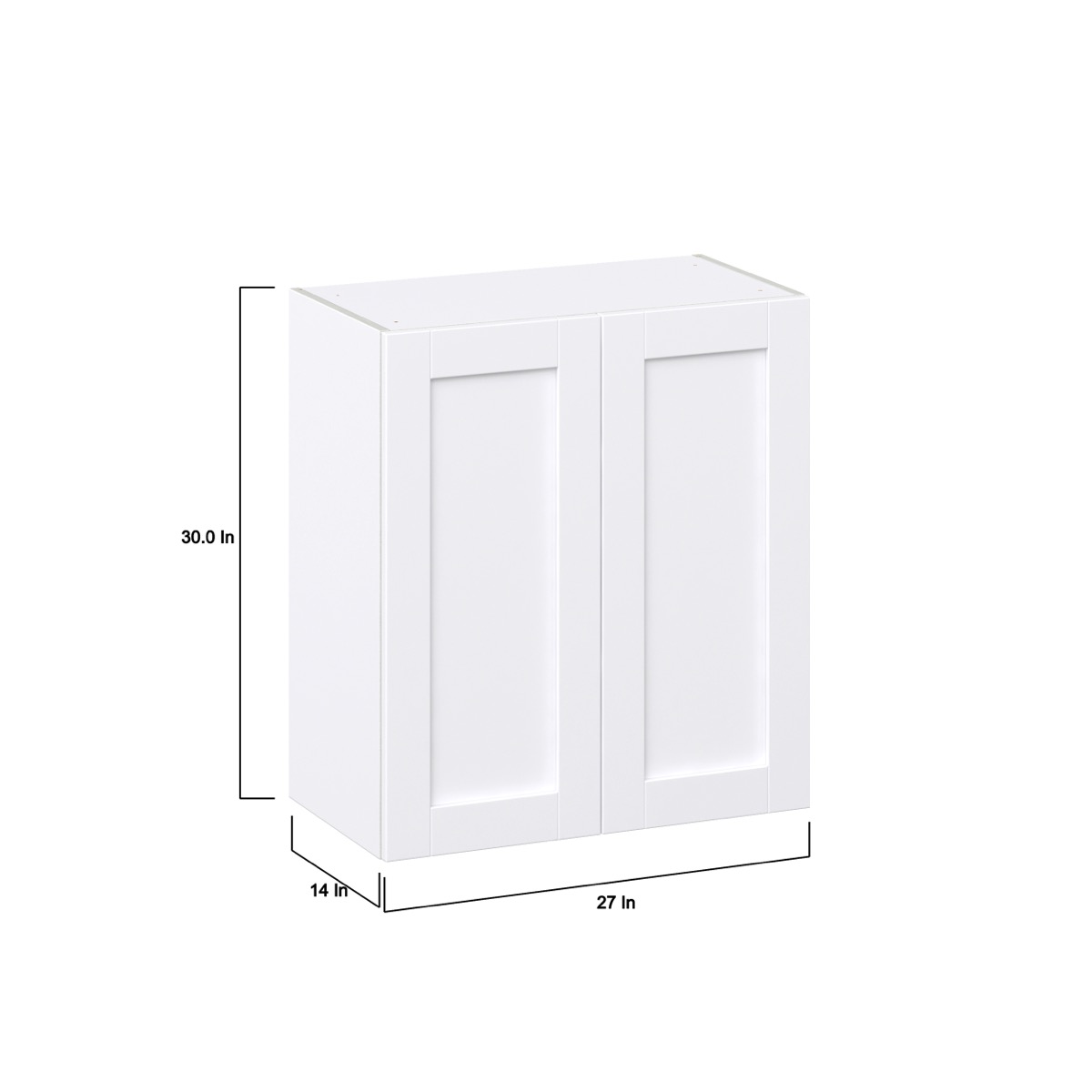 J COLLECTION Bright White Shaker Assembled Wall Kitchen Cabinet with Glass Door (15 in. W x 30 in. H x 14 in. D)