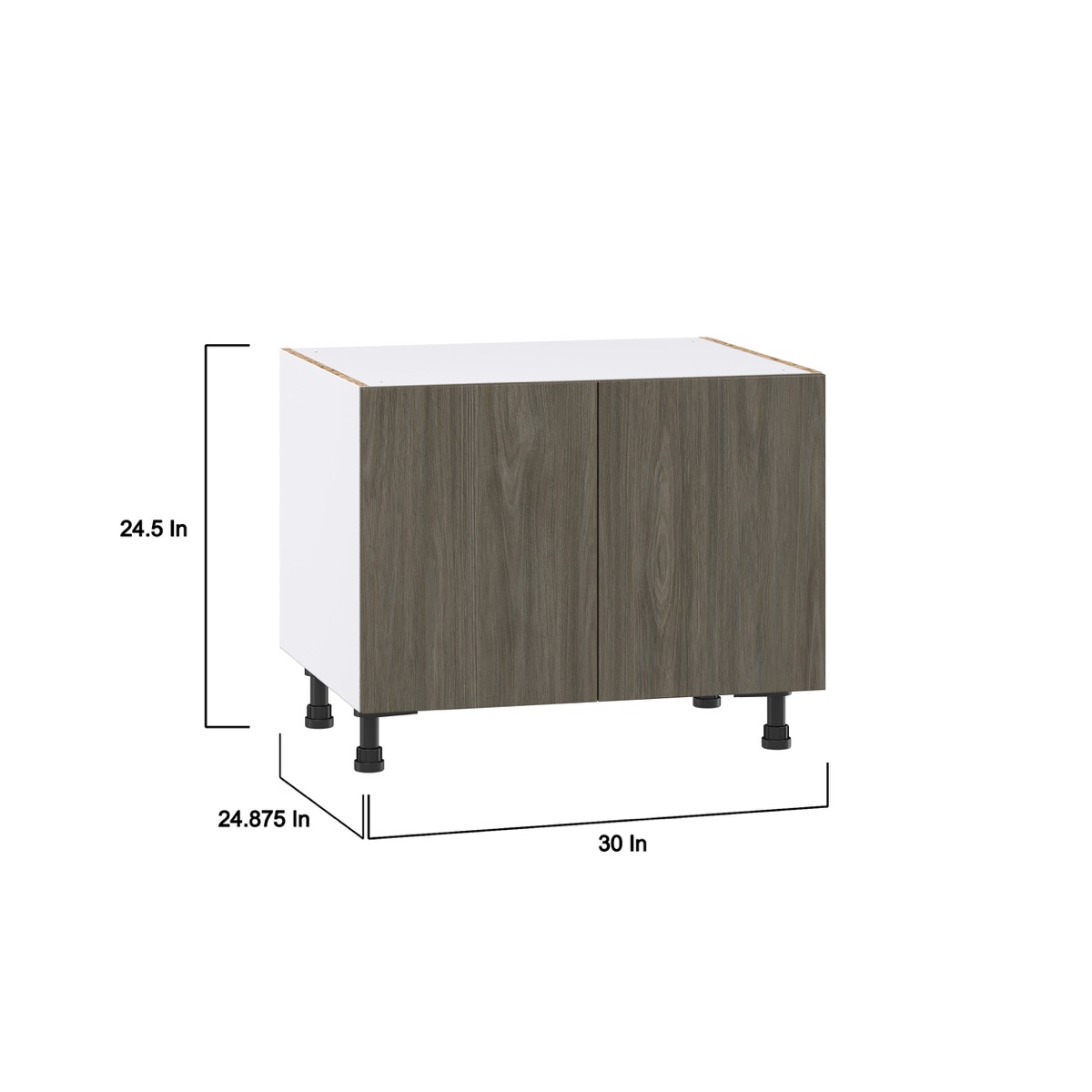 Medora textured Slab Walnut Assembled Apron Front Sink Base Kitchen