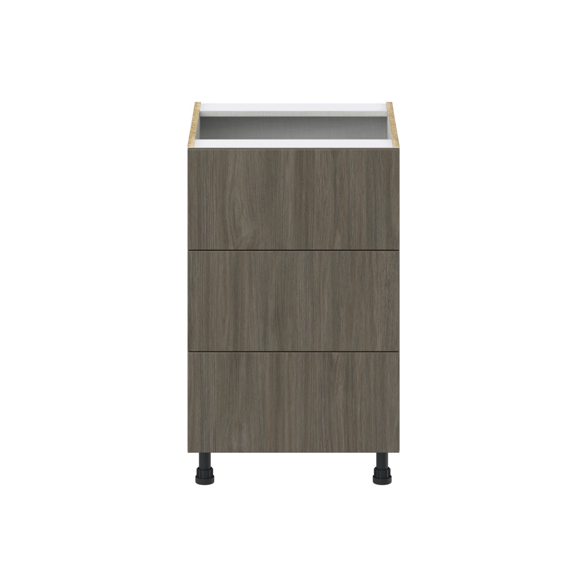 J COLLECTION 21 in. W x 34.5 in. H x 24 in. D Medora Textured Slab Walnut Shaker Assembled Base Kitchen Cabinet with 4 Drawers