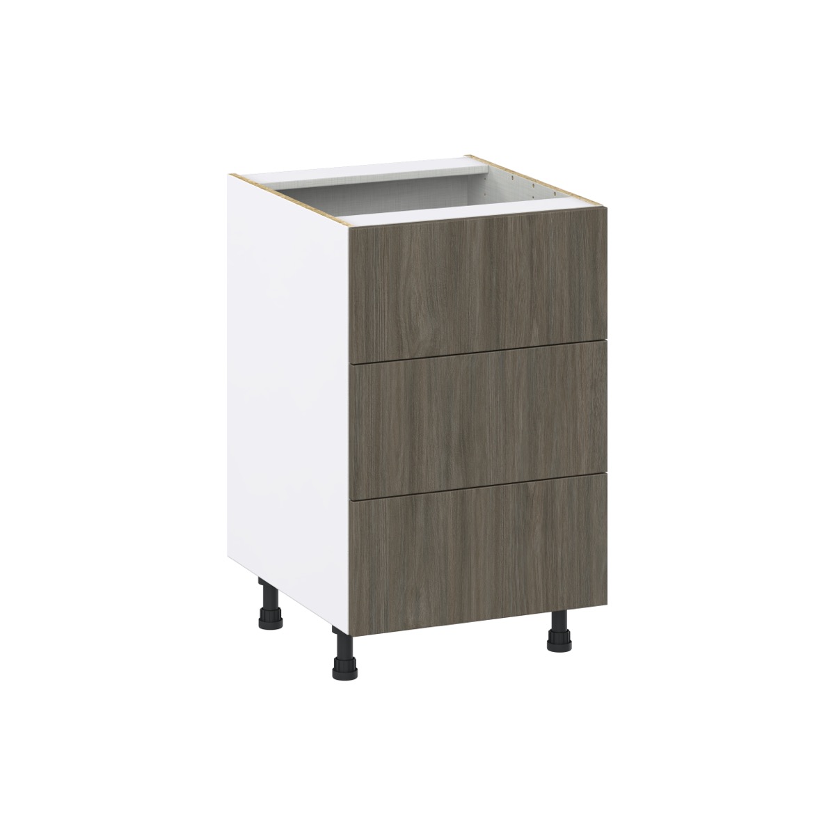 J COLLECTION 21 in. W x 34.5 in. H x 24 in. D Medora Textured Slab Walnut Shaker Assembled Base Kitchen Cabinet with 4 Drawers