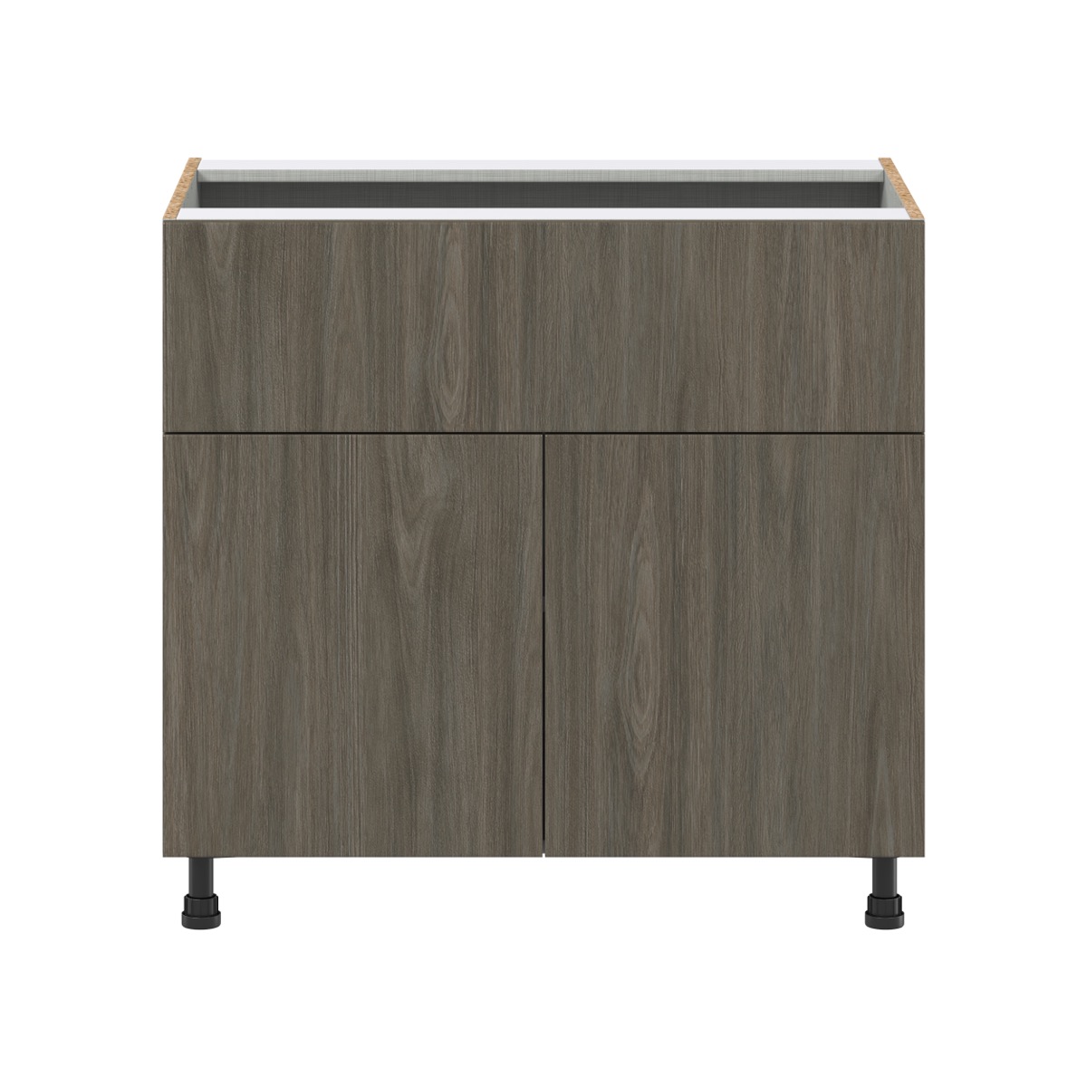 Medora 36 in. W x 34.5 in. H x 24 in. D Textured Slab Walnut Assembled Base Kitchen Cabinet with a 10 in. Drawer