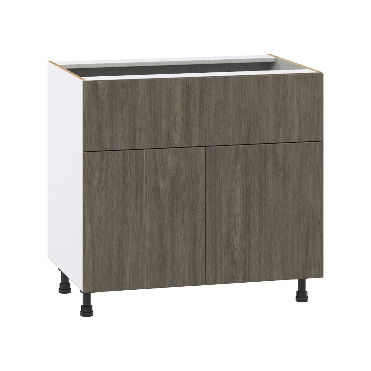 Medora 36 in. W x 34.5 in. H x 24 in. D Textured Slab Walnut Assembled Base Kitchen Cabinet with a 10 in. Drawer