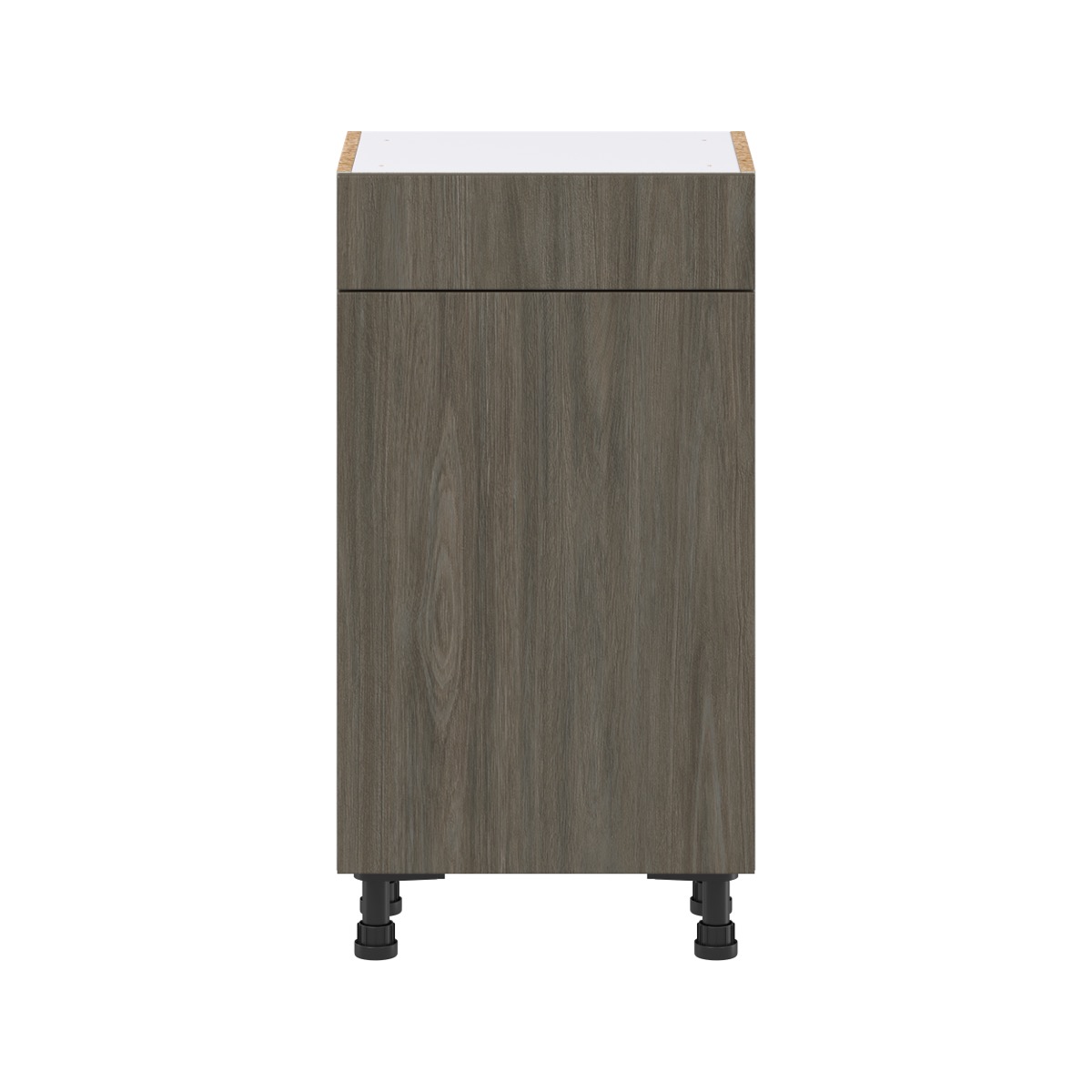 18 in. W x 14 in. D x 34.5 in. H Medora Textured Slab Walnut Assembled Shallow Base Kitchen Cabinet with a Drawer