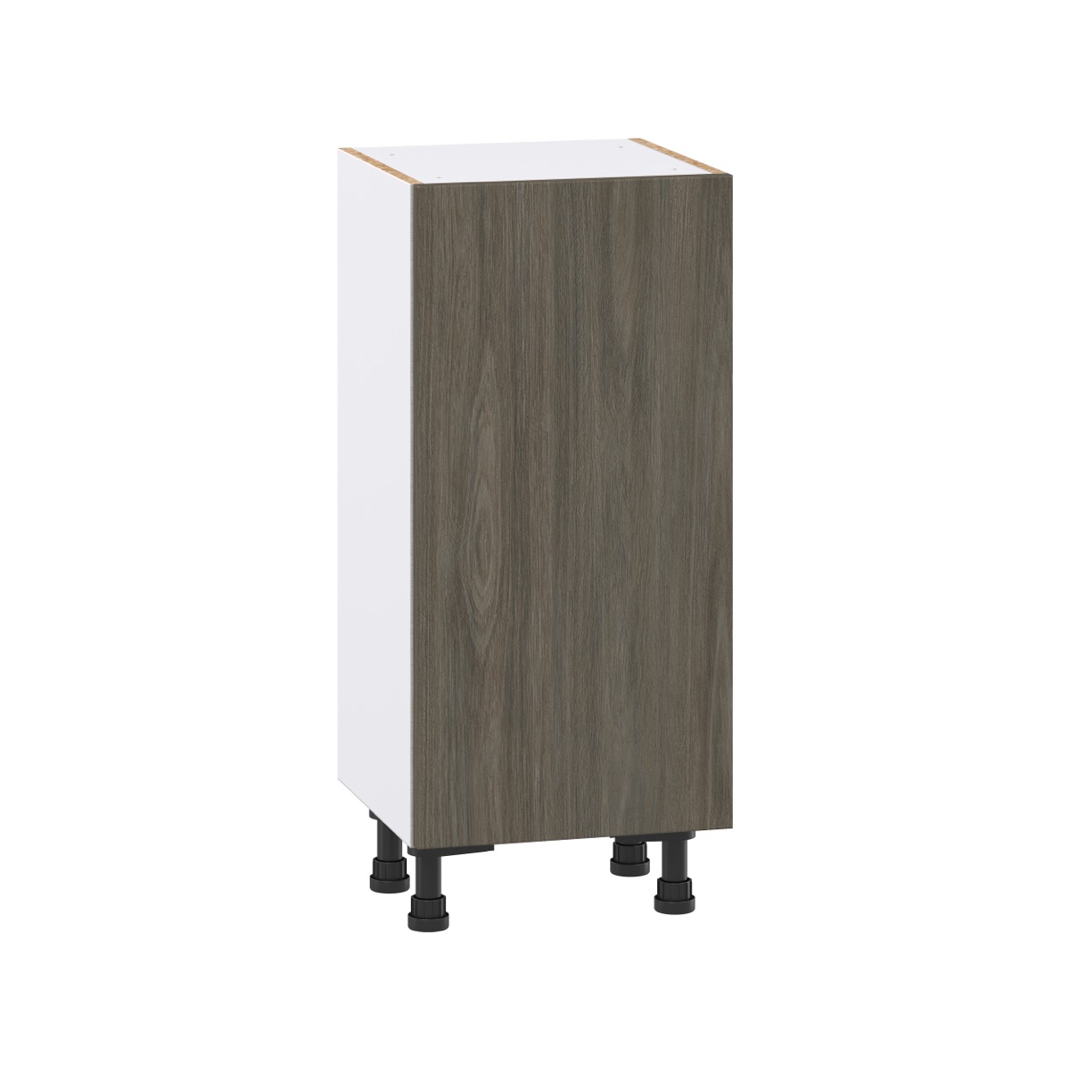 J COLLECTION 15 in. W x 14 in. D x 34.5 in. H Medora Textured Slab Walnut Assembled Shallow Base Kitchen Cabinet with 3 Drawers