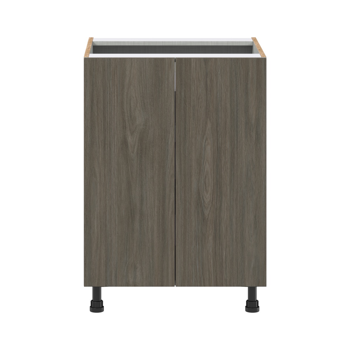 Medora textured 24 in. W x 34.5 in. H x 24 in. D in Slab Walnut Assembled Base Kitchen Cabinet with 3 Inner Drawers