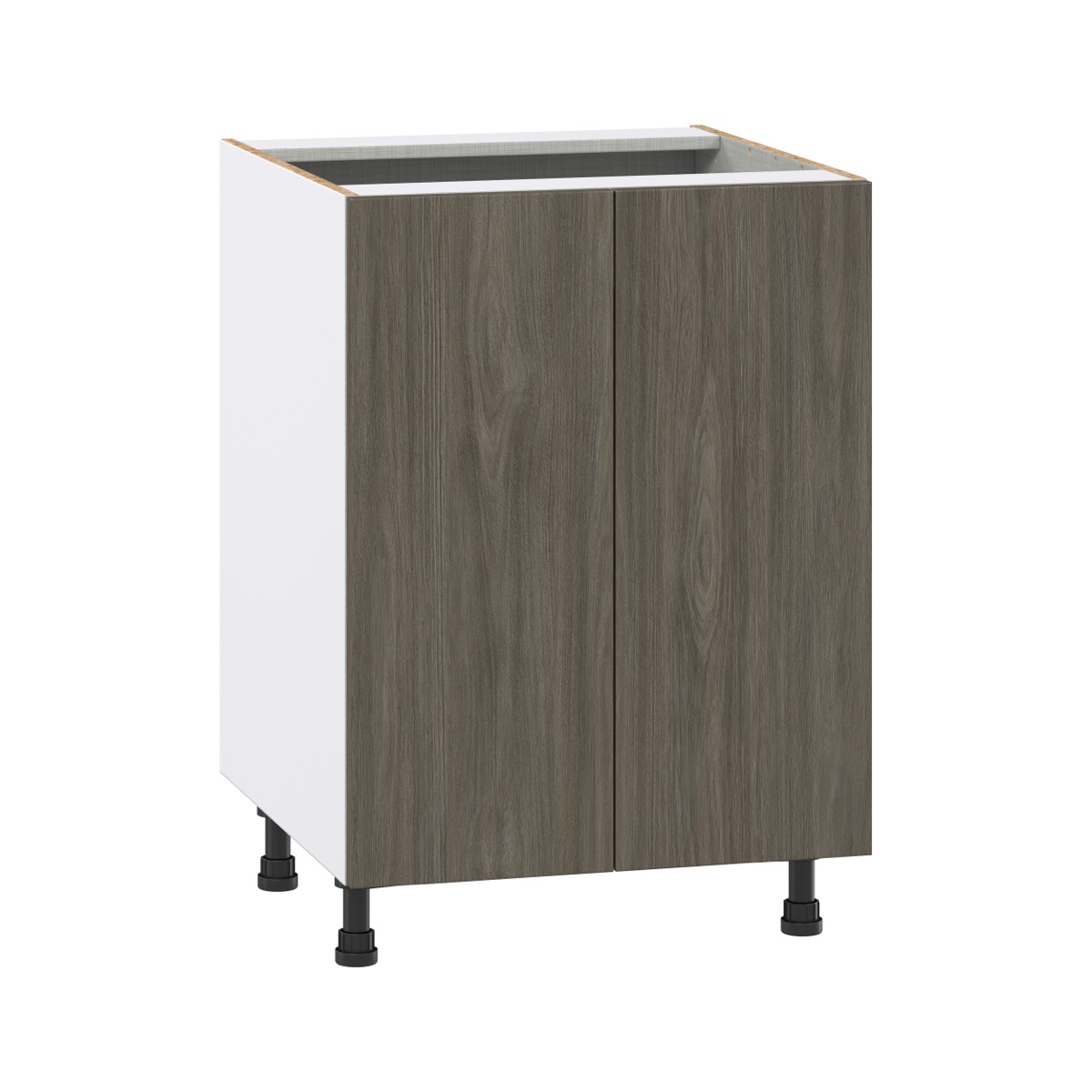 Medora textured 24 in. W x 34.5 in. H x 24 in. D in Slab Walnut Assembled Base Kitchen Cabinet with 3 Inner Drawers
