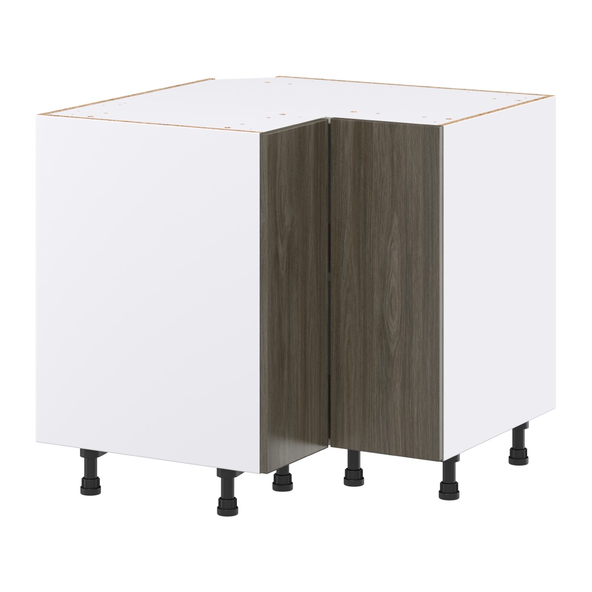 36 in. W x 34.5 in. H x 24 in. D Medora textured Slab Walnut Assembled Corner Base Kitchen Cabinet