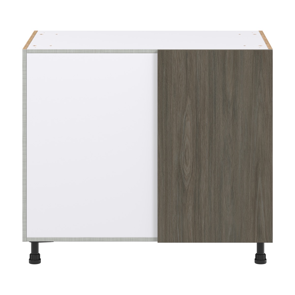 39 in. W x 34.5 in. H x 24 in. D Medora textured Slab Walnut Assembled Blind Corner Base Kitchen Cabinet Left Opening