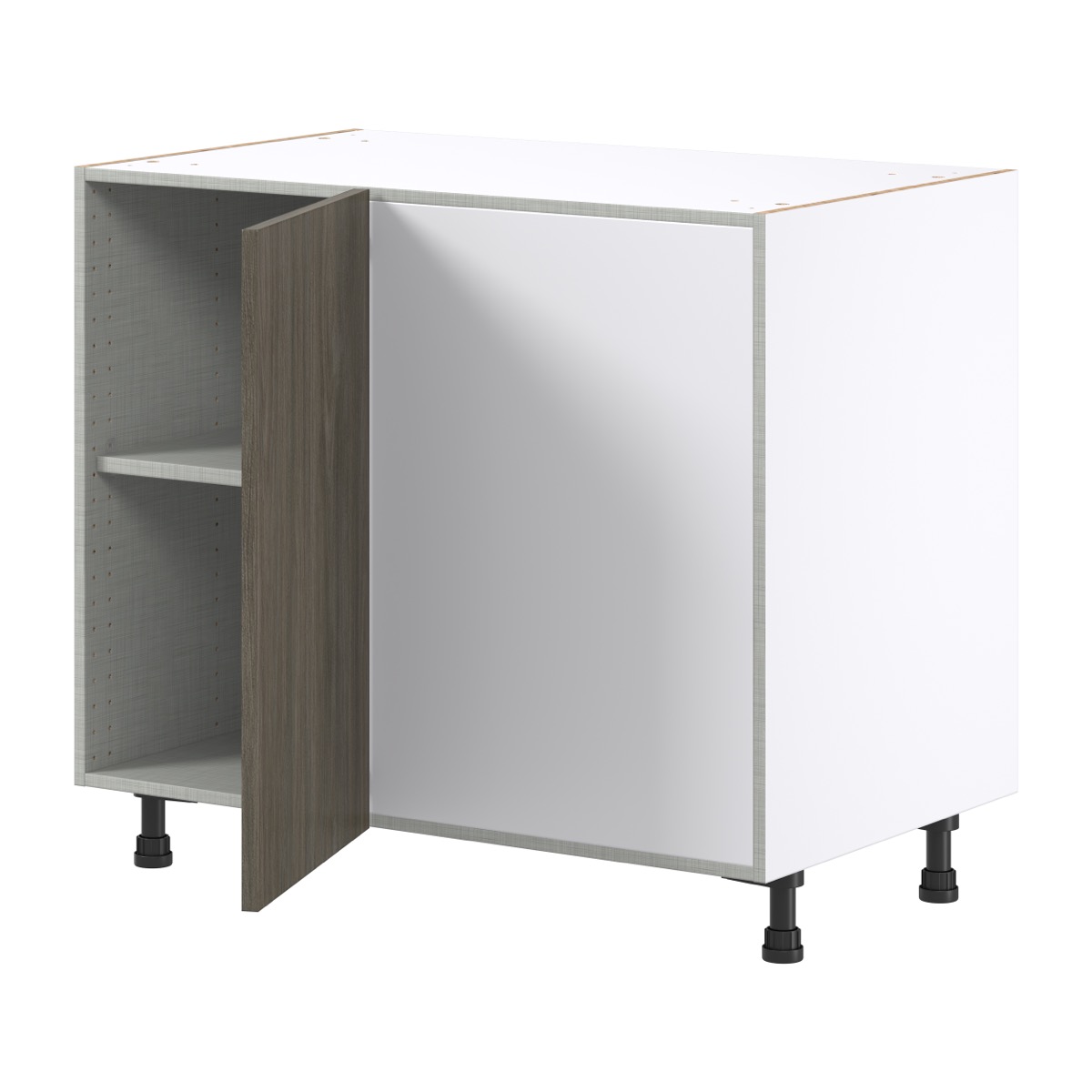 39 in. W x 34.5 in. H x 24 in. D Medora textured Slab Walnut Assembled Blind Corner Base Kitchen Cabinet Right Opening