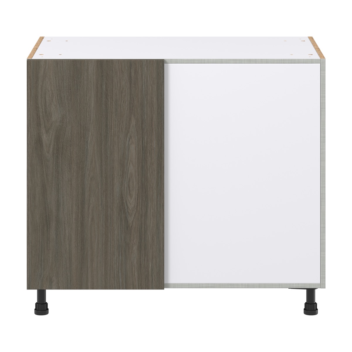39 in. W x 34.5 in. H x 24 in. D Medora textured Slab Walnut Assembled Blind Corner Base Kitchen Cabinet Right Opening