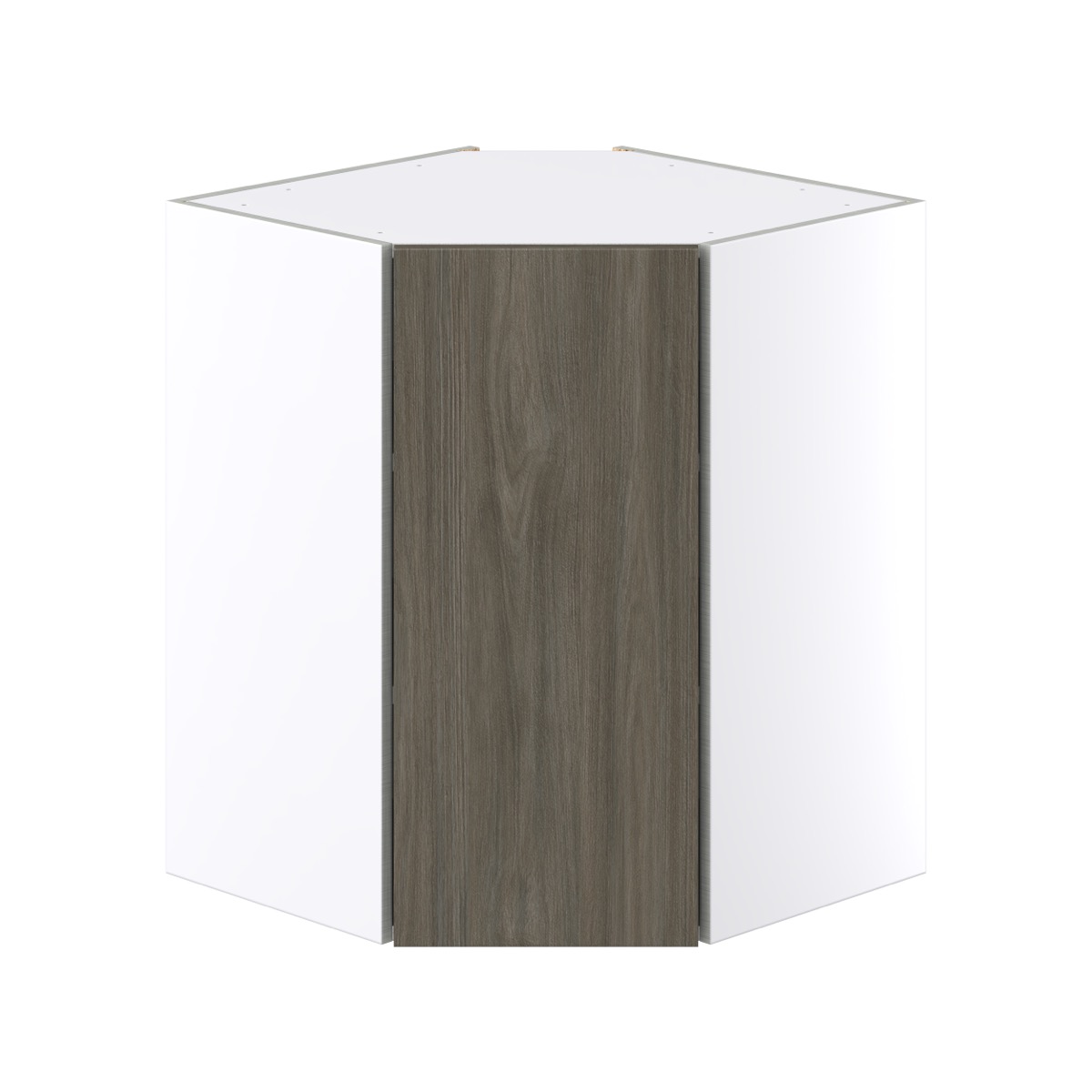 24 in. W x 30 in. H x 14 in. D Medora textured Slab Walnut Assembled Diagonal Corner Wall Kitchen Cabinet