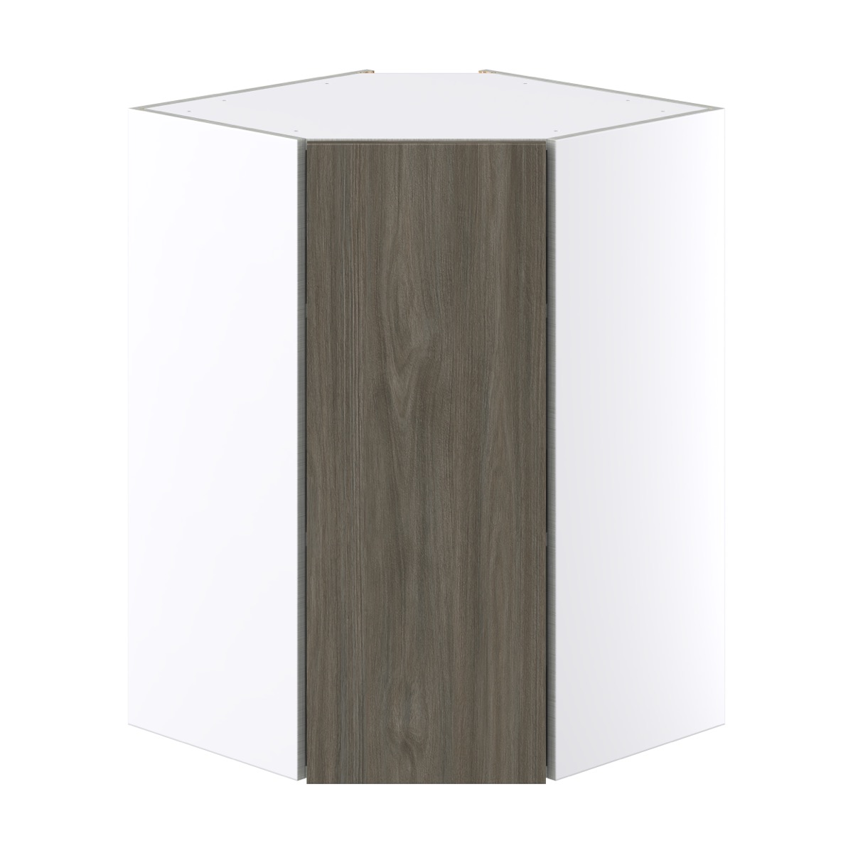 24 in. W x 35 in. H x 14 in. D Medora textured Slab Walnut Assembled Diagonal Corner Wall Kitchen Cabinet