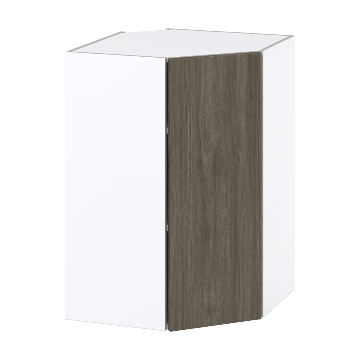 24 in. W x 35 in. H x 14 in. D Medora textured Slab Walnut Assembled Diagonal Corner Wall Kitchen Cabinet