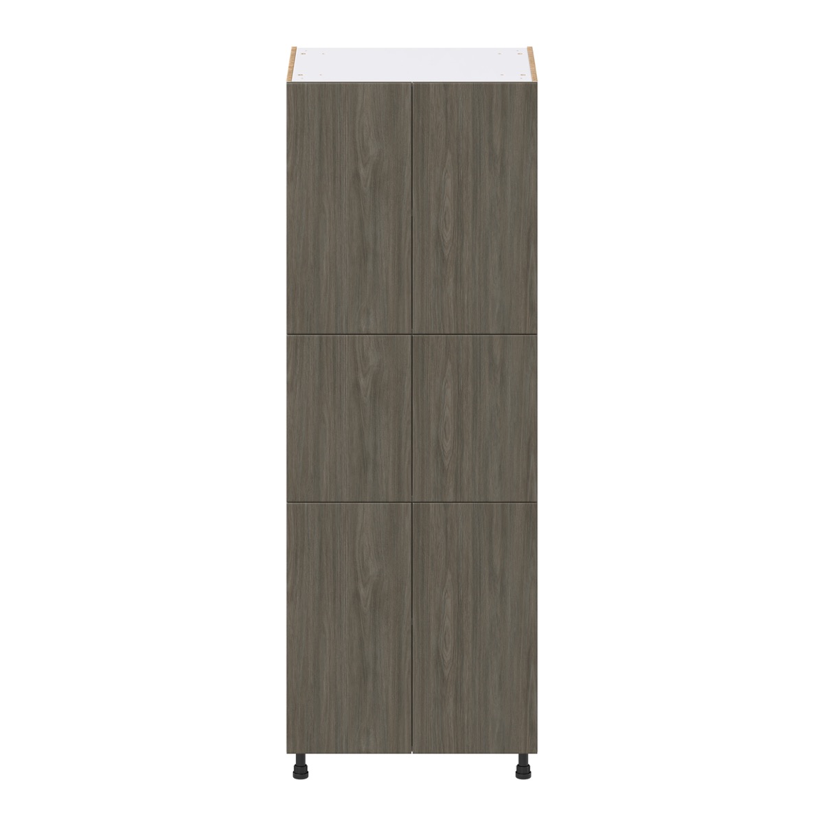 Medora textured Slab Walnut Assembled Pantry Kitchen Cabinet with 4-Shelves (30 in. W x 84.5 in. H x 24 in. D)