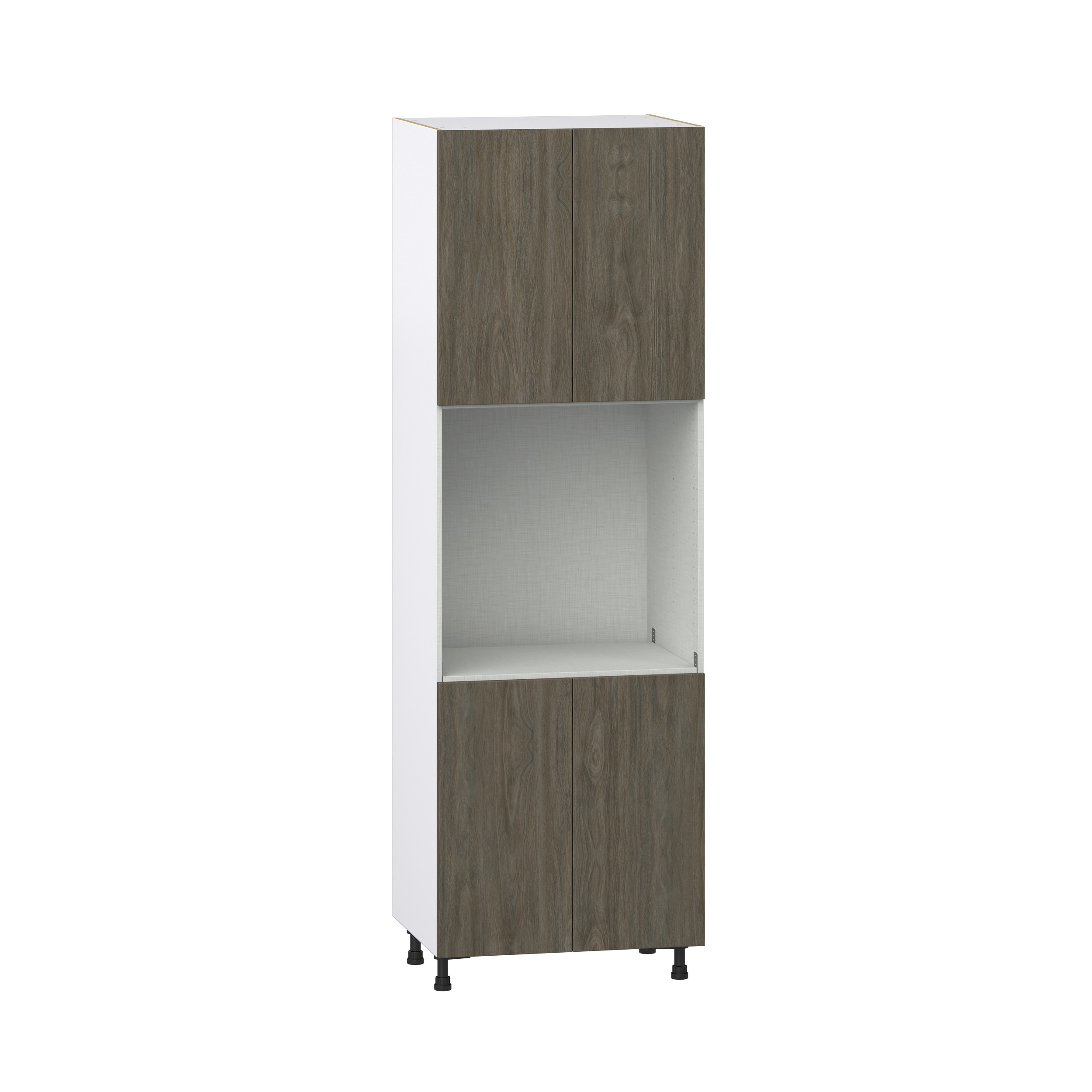 Timberline 30 in. W x 94.5 in. H x 24 in. D Slab Walnut Assembled Pantry Single Oven Kitchen Cabinet