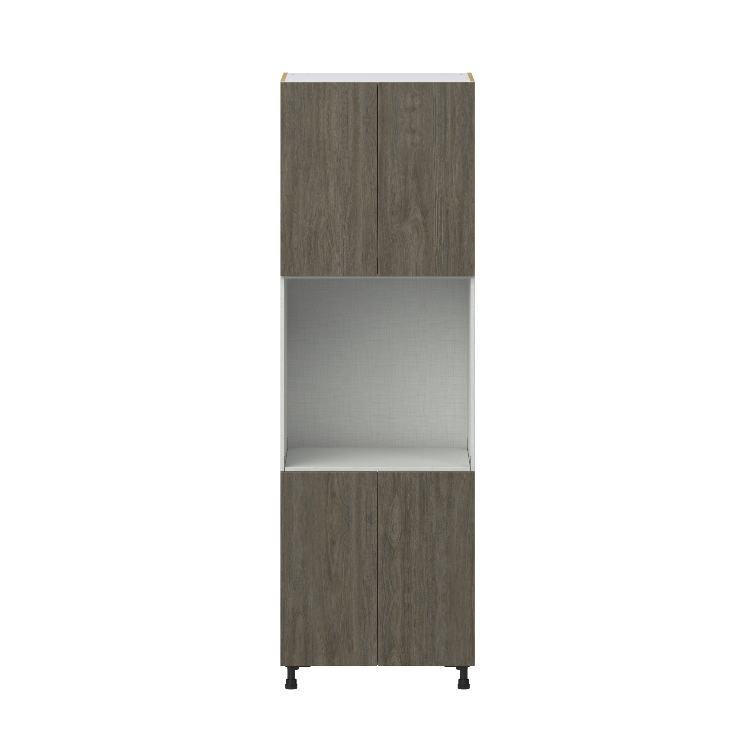 Timberline 30 in. W x 94.5 in. H x 24 in. D Slab Walnut Assembled Pantry Single Oven Kitchen Cabinet