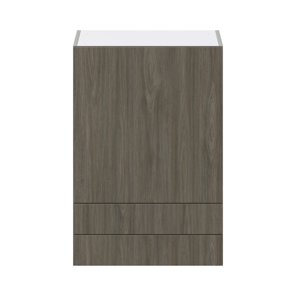 J COLLECTION Medora textured 24 in. W x 35 in. H x 14 in. D in Slab Walnut Assembled Wall Kitchen Cabinet with a Drawer
