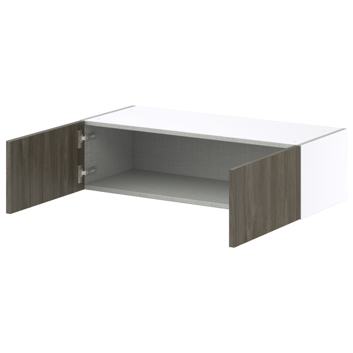 36 in. W x 14 in. D x 10 in. H Medora Textured Slab Walnut Assembled Wall Bridge Kitchen Cabinet