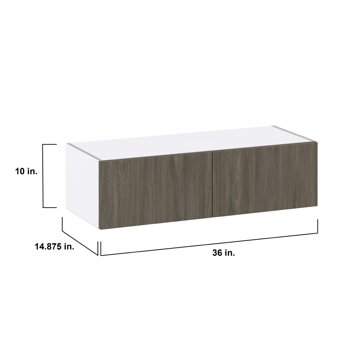 36 in. W x 14 in. D x 10 in. H Medora Textured Slab Walnut Assembled Wall Bridge Kitchen Cabinet