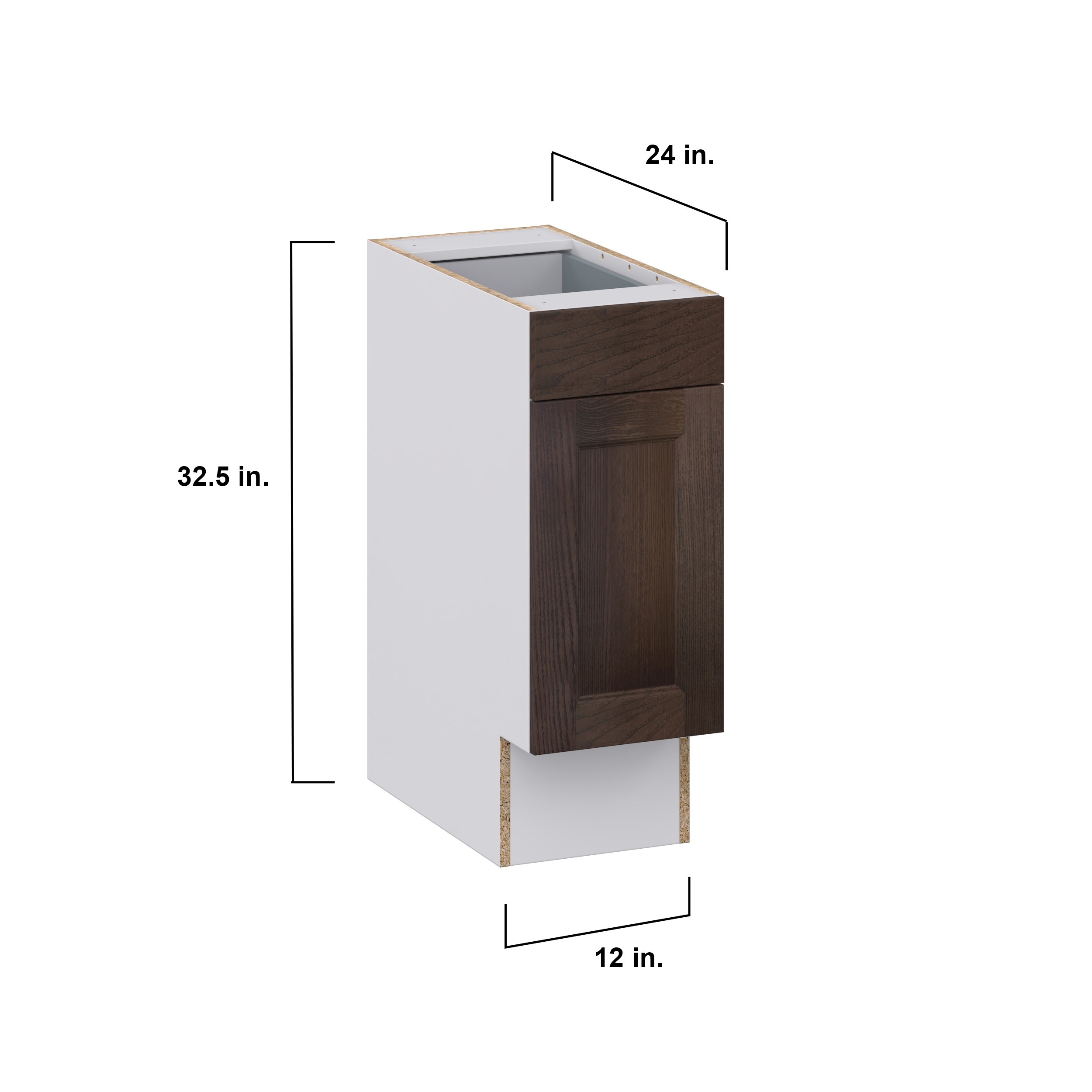 J COLLECTION Lincoln Chestnut Solid Wood Assembled 24 in. W x 32.5 in. H x 23.75 in. D Accessible ADA Base Cabinet with 1 Drawer