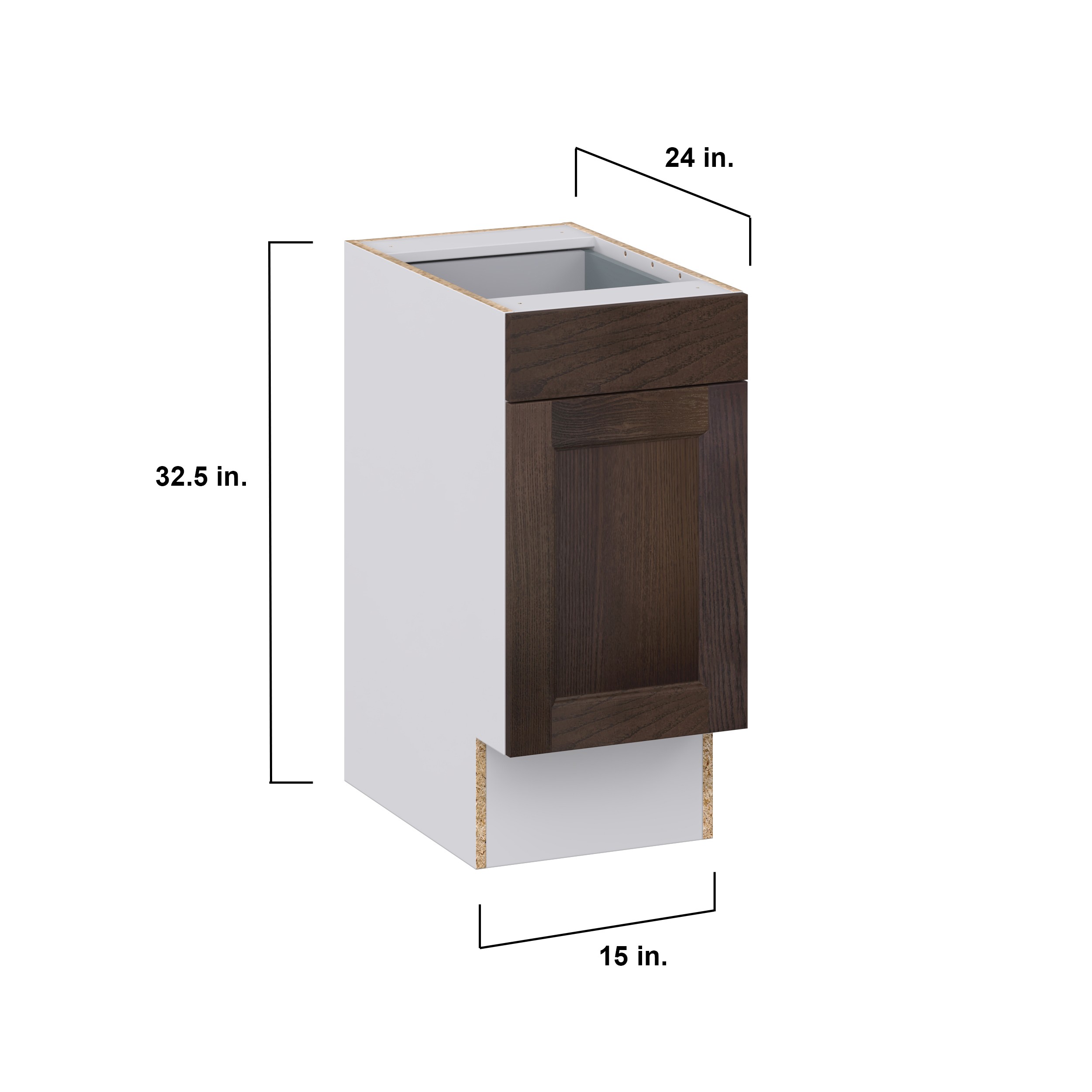 Lincoln Chestnut Solid Wood Assembled 15 in. W x 32.5 in. H x 23.75 in. D Accessible ADA Base Cabinet with 1 Drawer