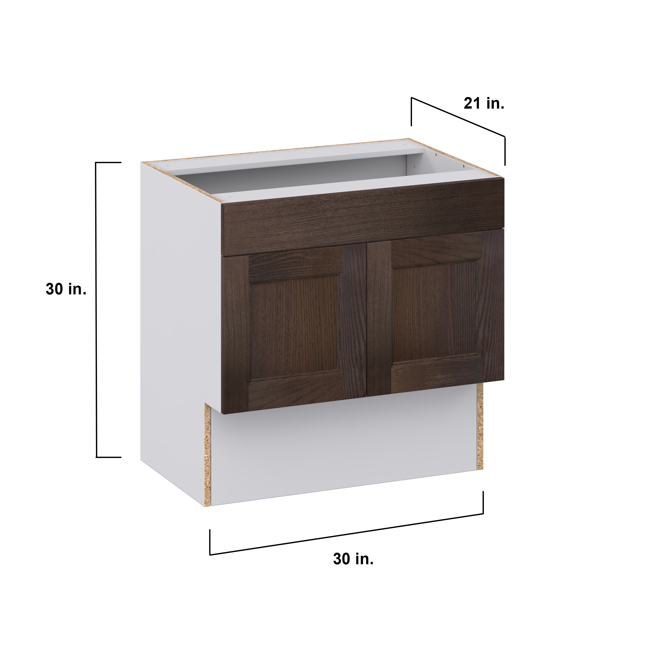 Lincoln Chestnut Solid Wood Assembled 30 in. W x 30 in. H x 21 in. D ADA Vanity Sink Base Cabinet With Removable Front
