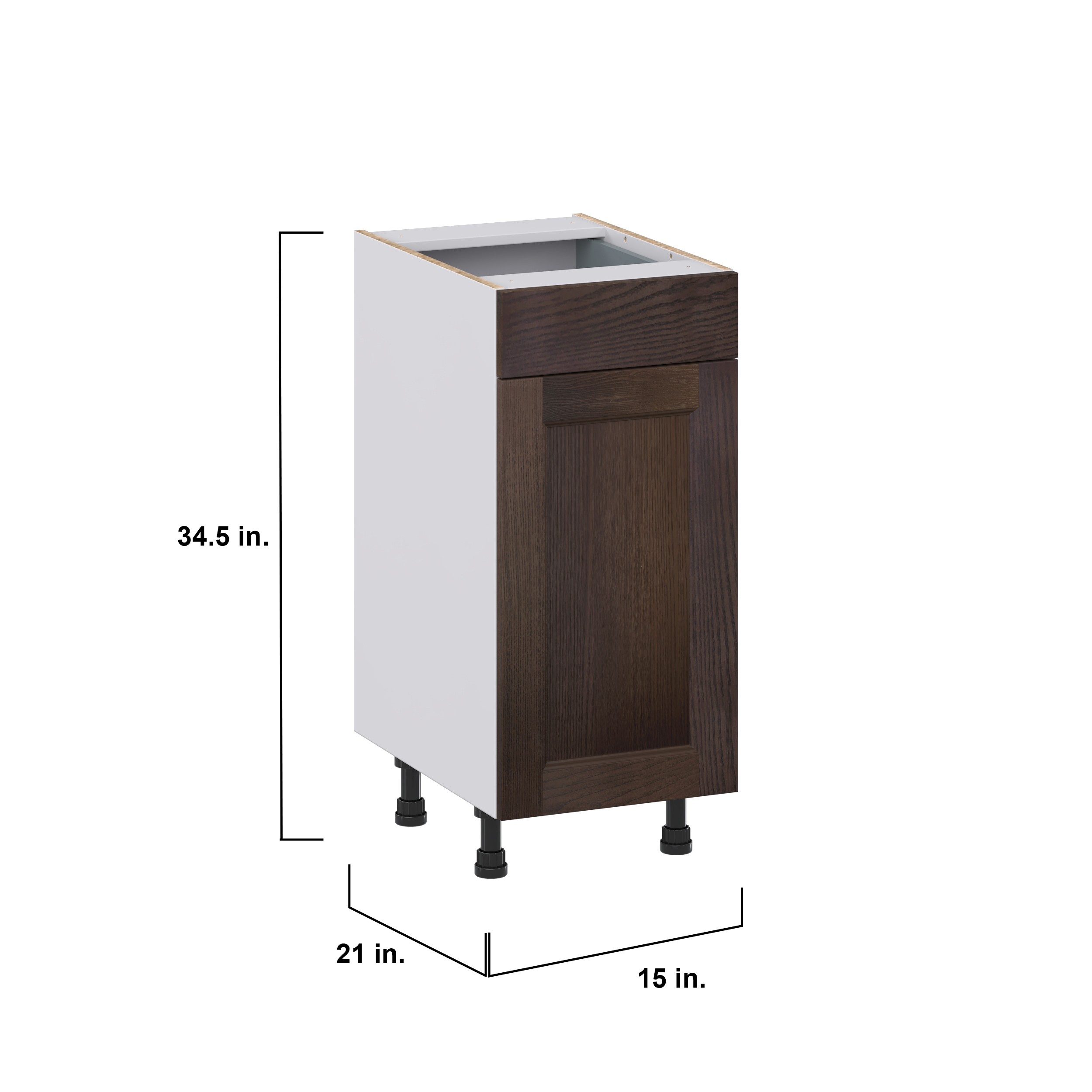 Lincoln Chestnut Solid Wood Assembled 15 in. W x 34.5 in. H x 21 in. D Vanity Base Cabinet with 1 Drawer