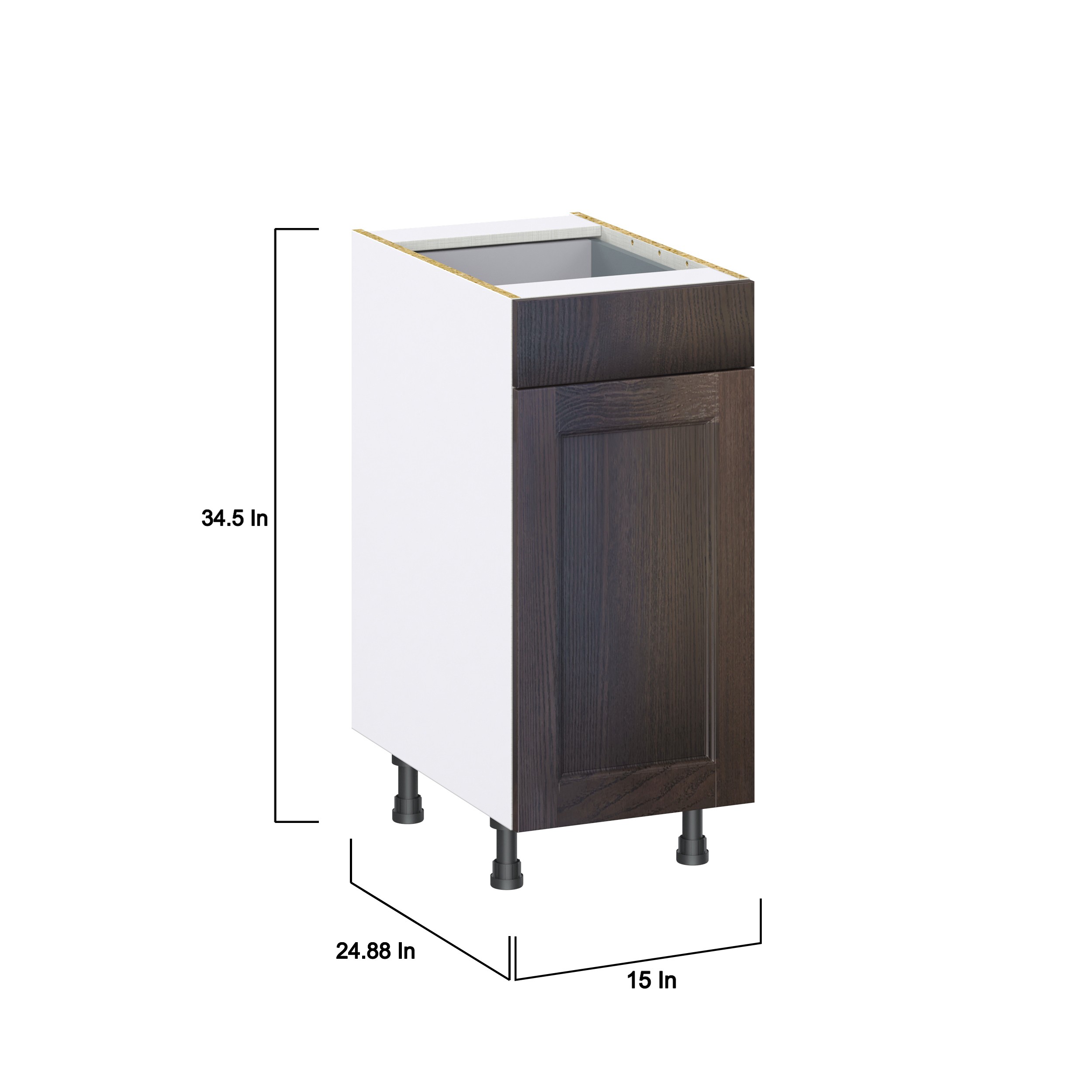Lincoln Chestnut Solid Wood Assembled Base Kitchen Cabinet With a Pull Out (15 in. W x 34.5 in. H x 24 in. D)