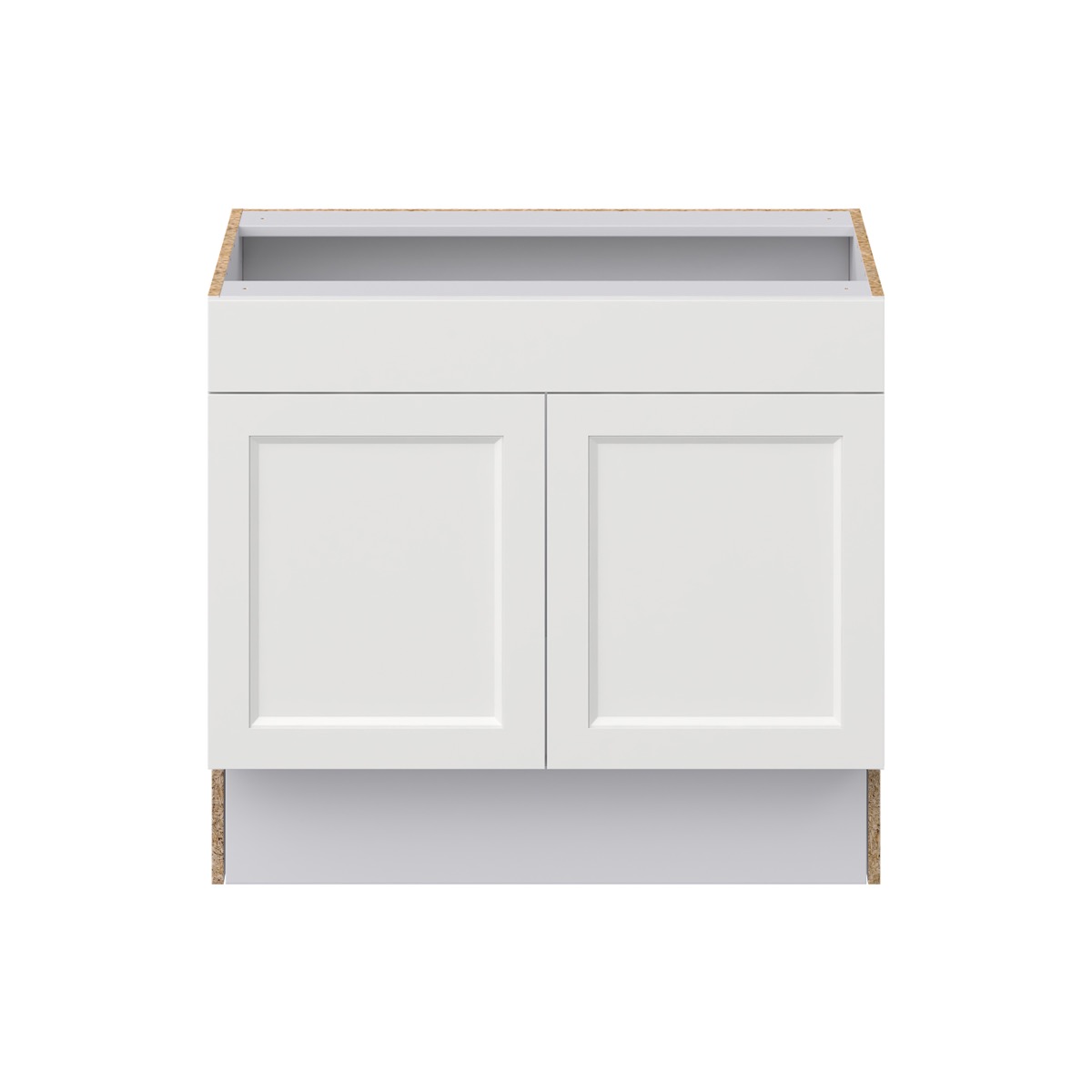 Alton Painted White Recessed Assembled 30 in. W x 32.5 in. H x 23.75 in. D ADA Remove Front Sink Base Kitchen Cabinet