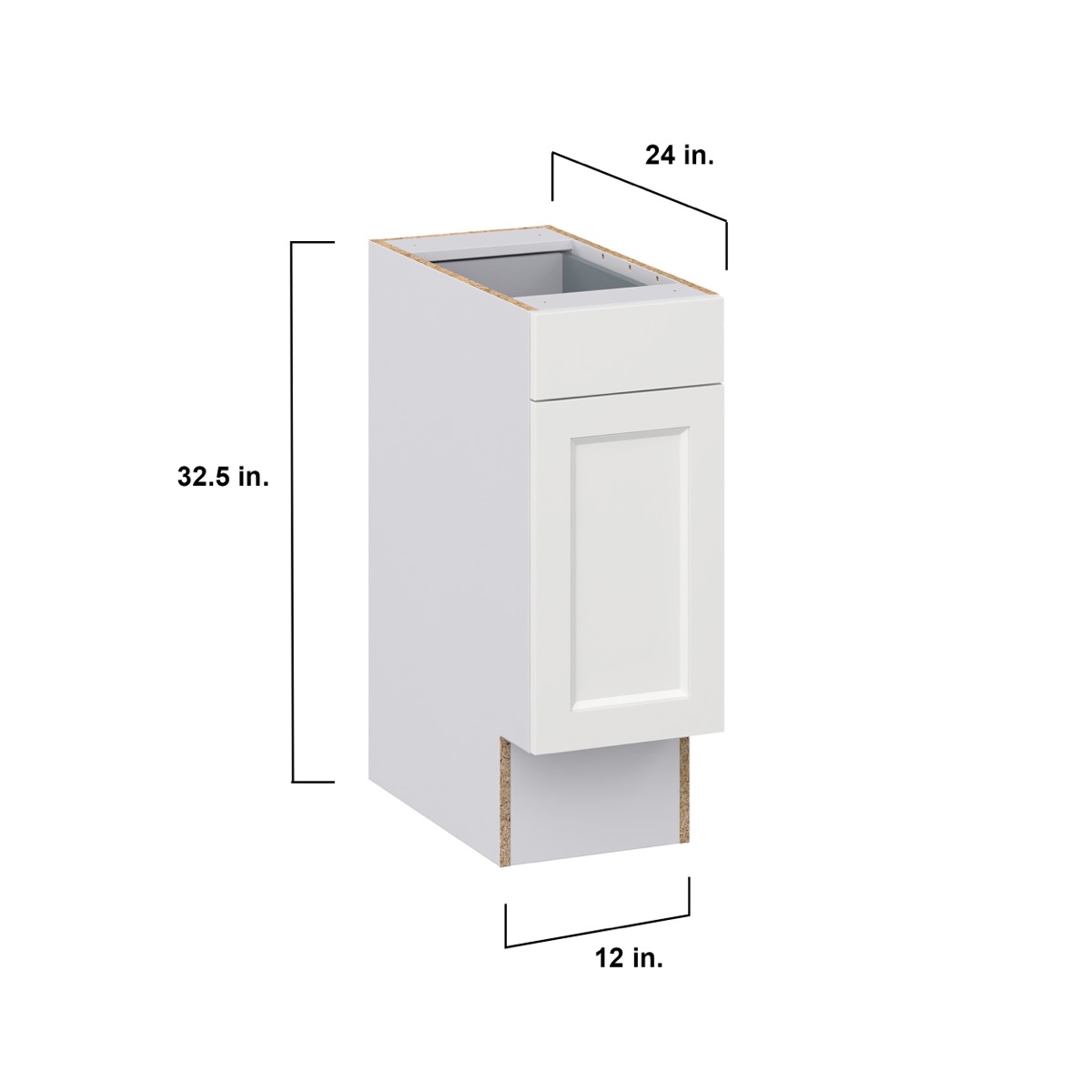 Alton Painted White Recessed Assembled 12 in. W x 32.5 in. H x 23.75 in. D Accessible ADA 1 Drawer Base Kitchen Cabinet