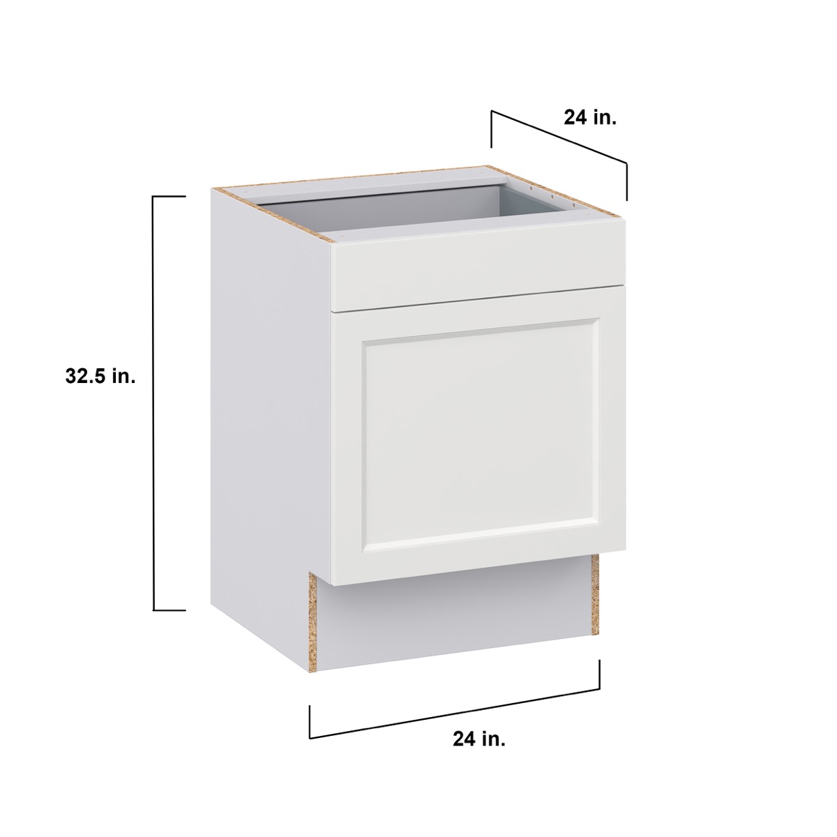 Alton Painted White Recessed Assembled 24 in. W x 32.5 in. H x 23.75 in. D Accessible ADA 1 Drawer Base Kitchen Cabinet
