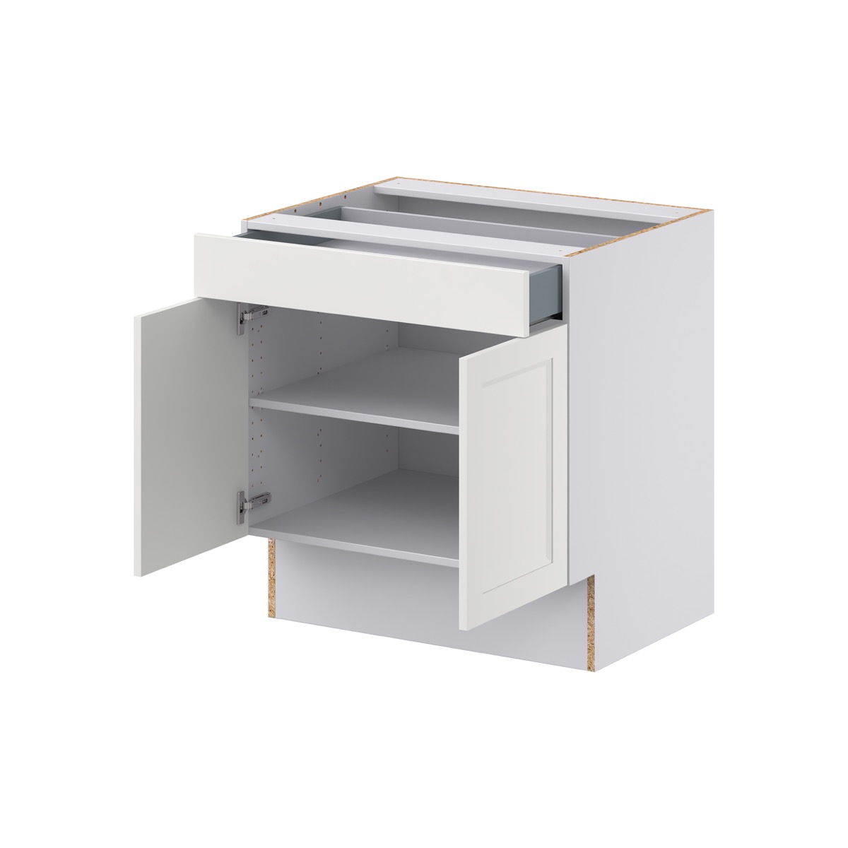 Alton Painted White Recessed Assembled 30 in. W x 32.5 in. H x 23.75 in. D Accessible ADA 1 Drawer Base Kitchen Cabinet
