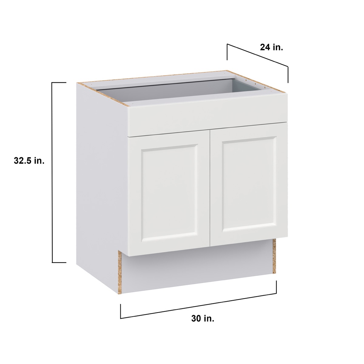 Alton Painted White Recessed Assembled 30 in. W x 32.5 in. H x 23.75 in. D Accessible ADA 1 Drawer Base Kitchen Cabinet