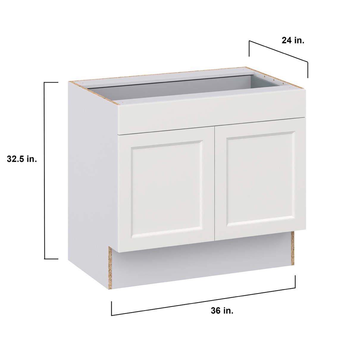 Alton Painted White Recessed Assembled 36 in. W x 32.5 in. H x 23.75 in. D Accessible ADA 1 Drawer Base Kitchen Cabinet