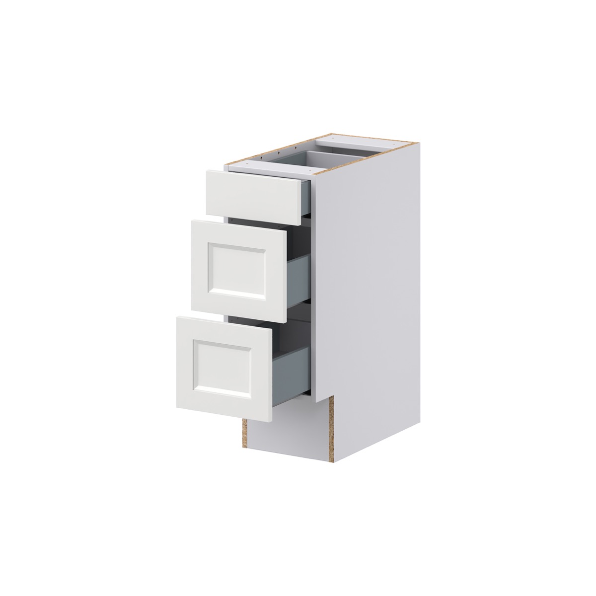 Alton Painted White Recessed Assembled 12 in.W x 32.5 in. H x 23.75 in. D ADA 3 Drawers Base Kitchen Cabinet