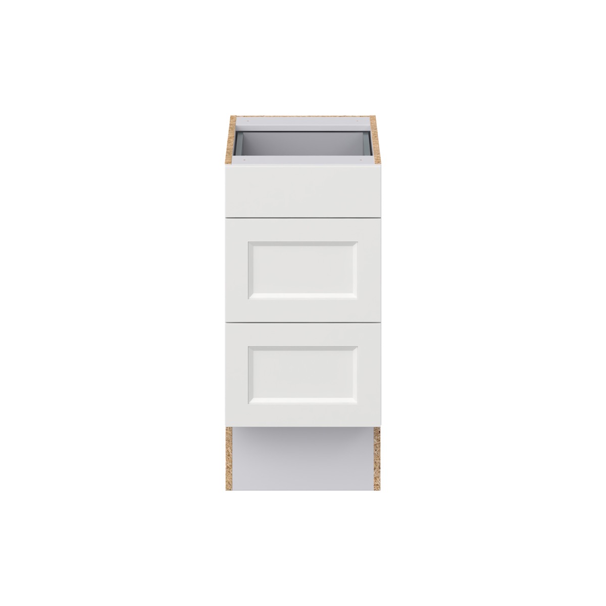 Alton Painted White Recessed Assembled 15 in.W x 32.5 in. H x 23.75 in. D ADA 3 Drawers Base Kitchen Cabinet