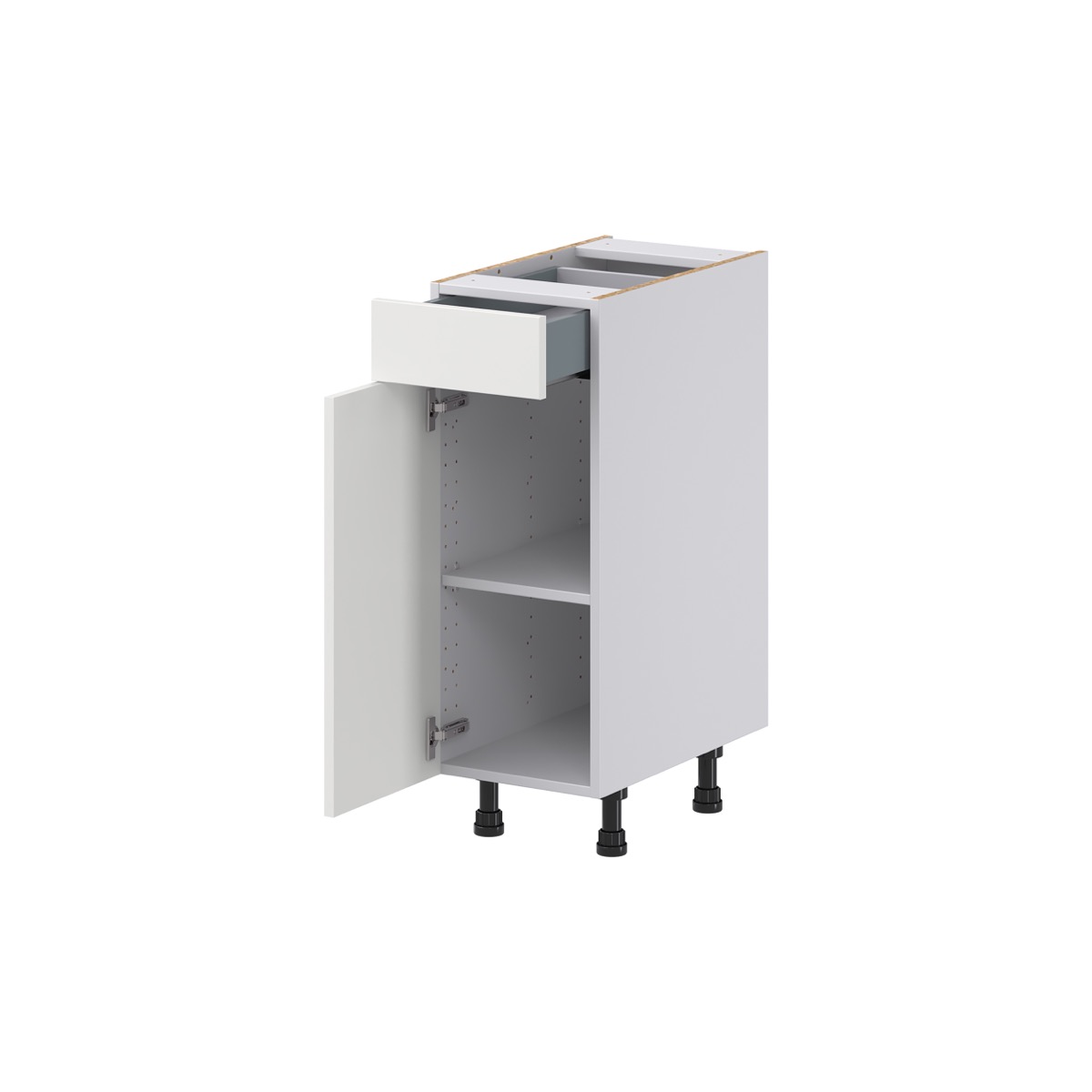 Alton Painted White Recessed Assembled 12 in. W x 34.5 in. H x 21 in.D Vanity 1 Drawer Base Kitchen Cabinet