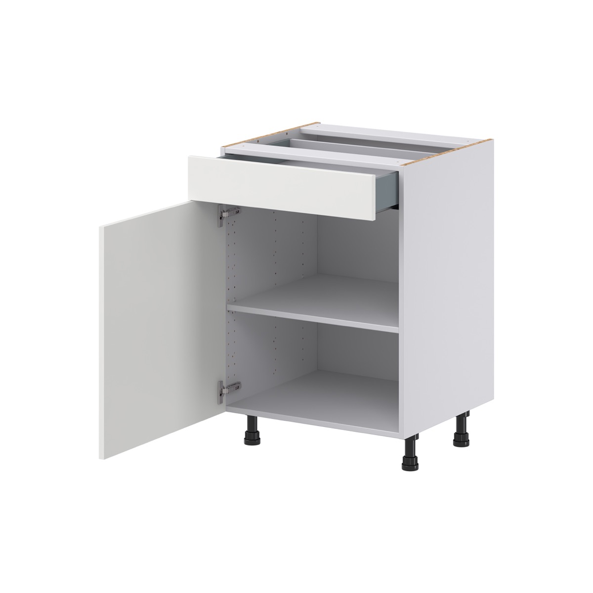 Alton Painted White Recessed Assembled 24 in. W x 34.5 in. H x 21 in. D Vanity 1 Drawer Base Kitchen Cabinet