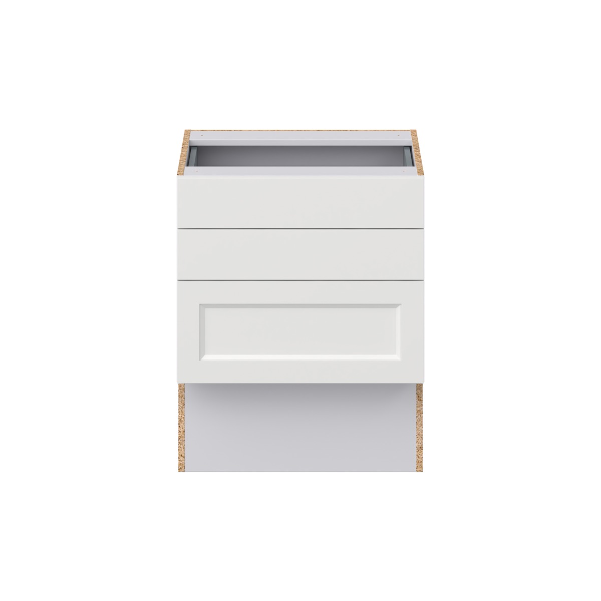 Alton Painted White Recessed Assembled 24 in.W x 30 in.H x 21 in.D Vanity ADA 3 Drawers Base Kitchen Cabinet