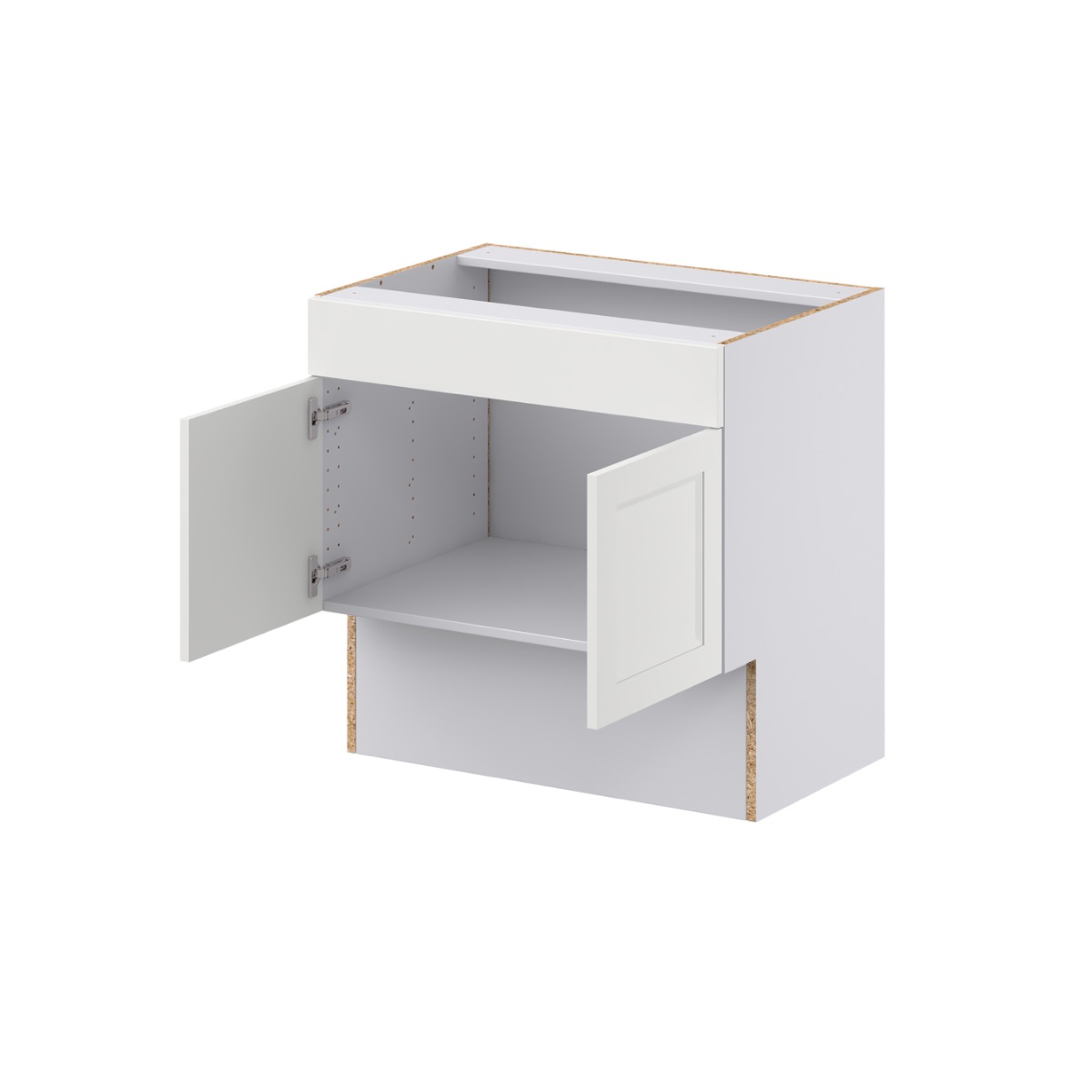 Alton Painted White Recessed Assembled 30 in. W x 30 in. H x 21 in. D ADA Remove Front Vanity Sink Base Kitchen Cabinet